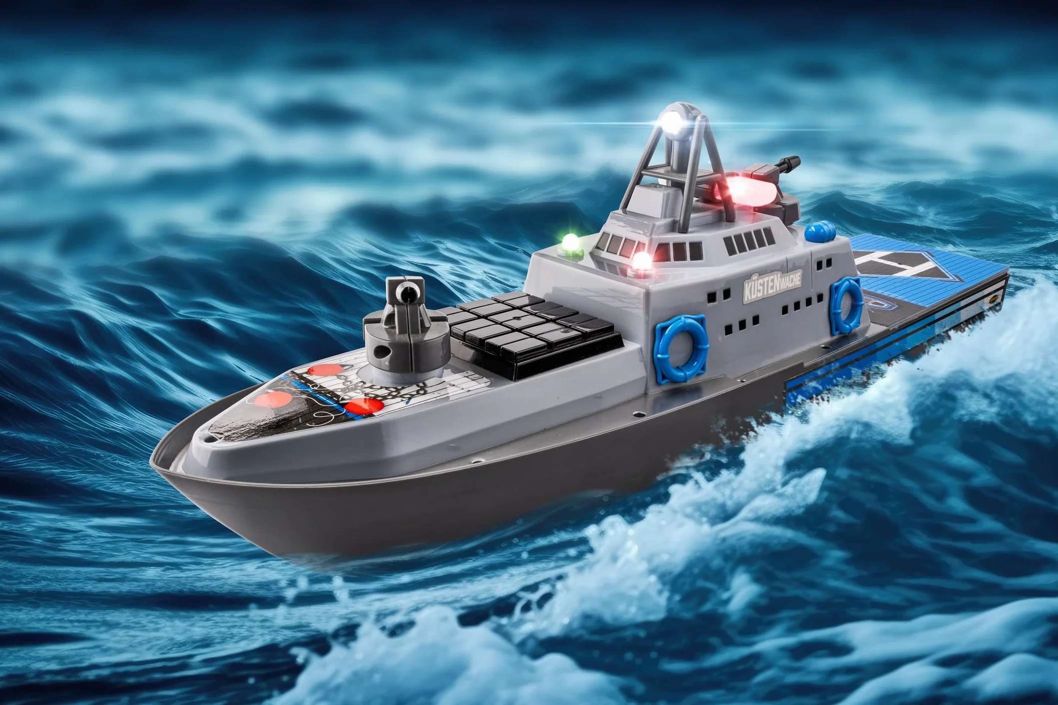 Carson 500108050 RC- Coastguard 2.4G 100% RTR - Łódź zdalnie sterowana, łódź RC, łódź zdalnie sterowana dla dzieci i dorosłych, w tym pilot zdalnego sterowania