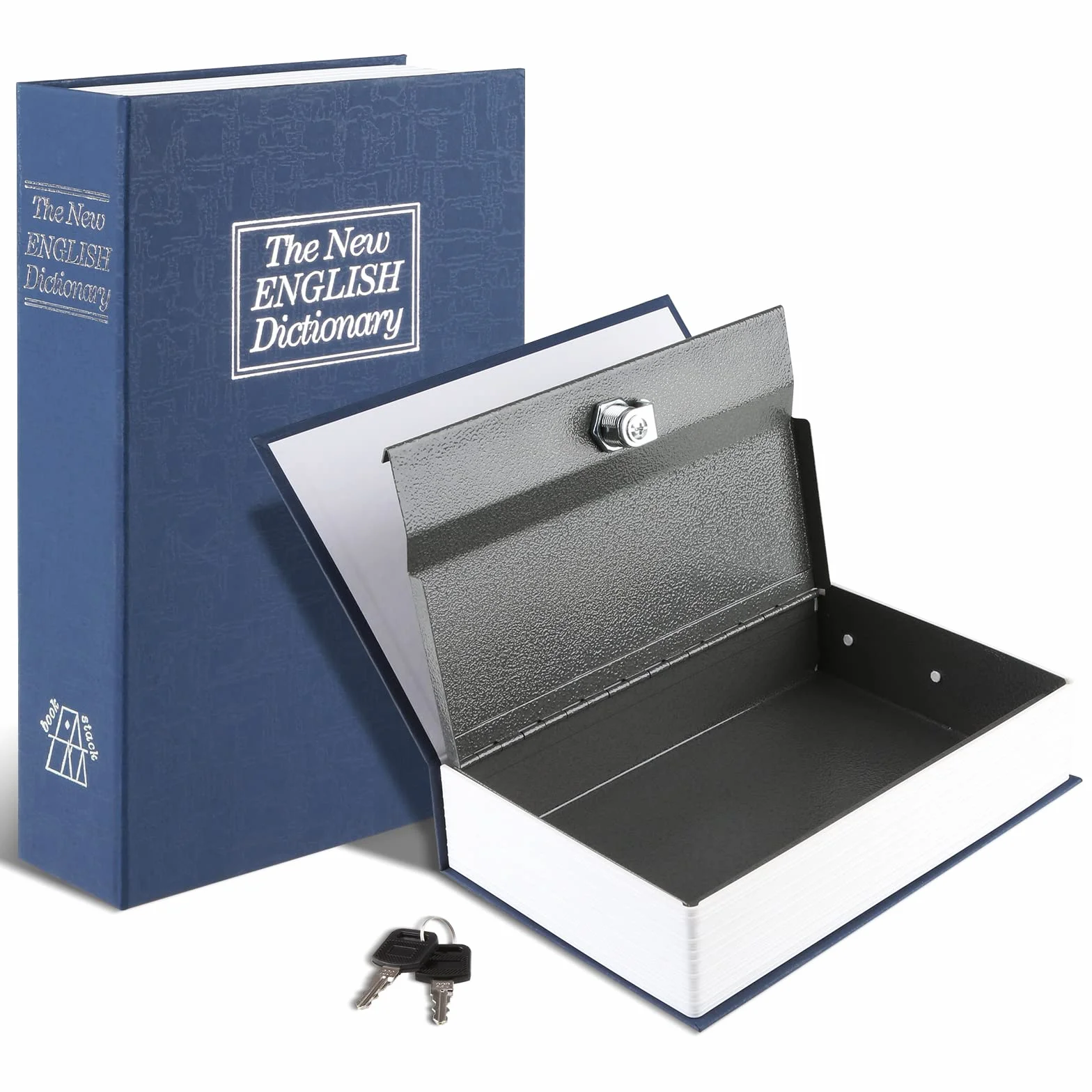 Sejf na książkę z blokadą na klucze, przenośne metalowe pudełko sejf, słownik dywersyjna książka sejf, Secret Book Hidden Safe, 9,5 "x 6,1" x 2,2"