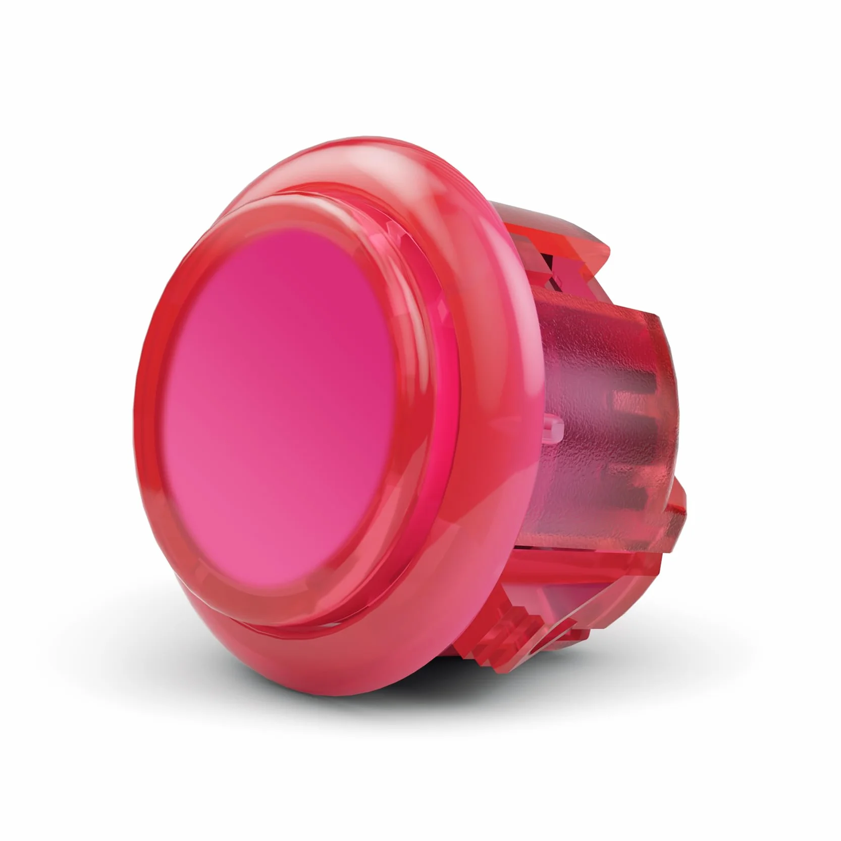 Qanba Gravity KS Mechaniczne Przyciski Arcade 30 mm Snap-In Pakowane Przezroczysty Różowy D12 8 sztuk
