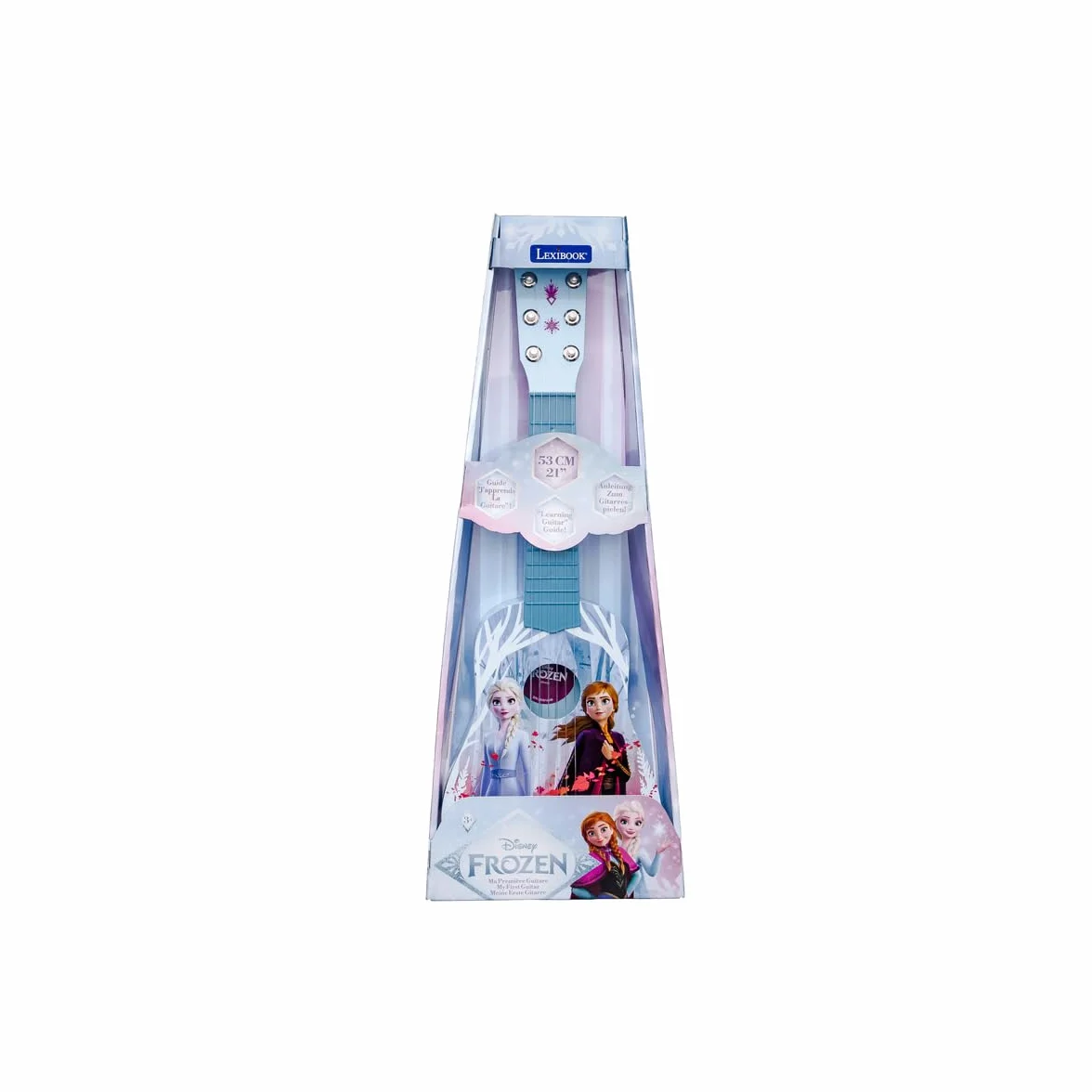 Lexibook Disney K200FZ Kraina Lodu Elsa My First Guitar dla Dzieci, 6 Strun Nylonowych, Długość 53 cm, Przewodnik w Zestawie, Niebieski, Fioletowy, K200FZ