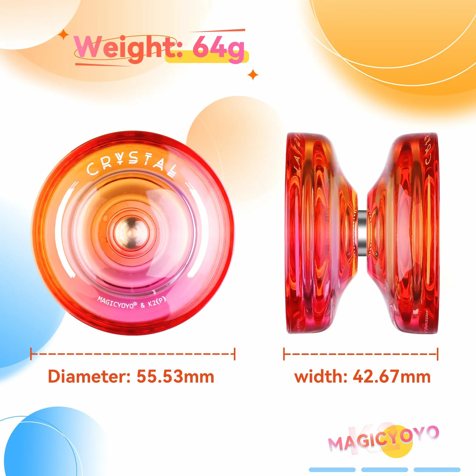 MAGICYOYO K2 Responsive JoJo dla dzieci, Dual Purpose Yoyo dla początkujących/zaawansowanych, Extra Replacement Unresponsive Yo Bearing + 12 Jo Strings + Removal Tool+ Axle + Yo-Yo Bag