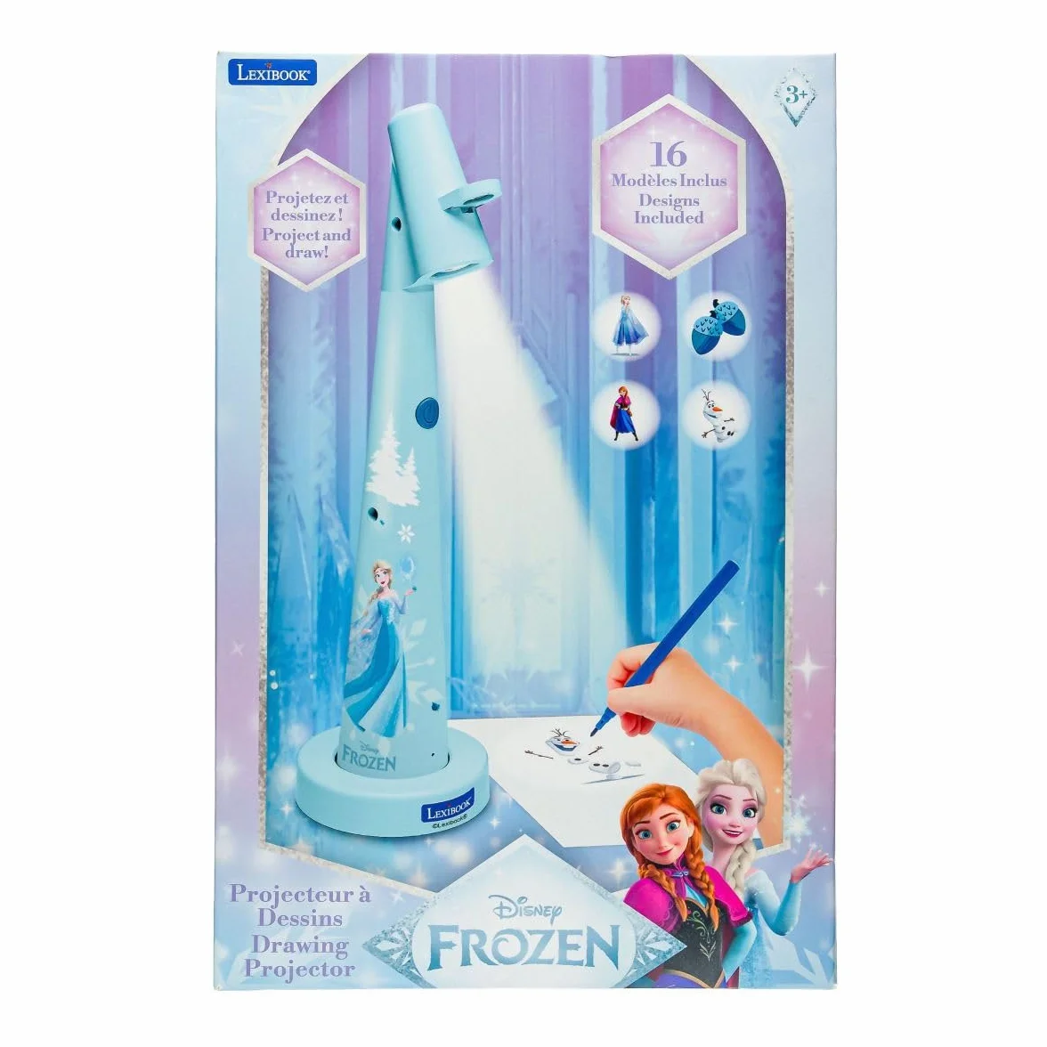 Lexibook, Disney Kraina Lodu, Projektor z rysunkami, Niebiesko-biały, CRP10FZ