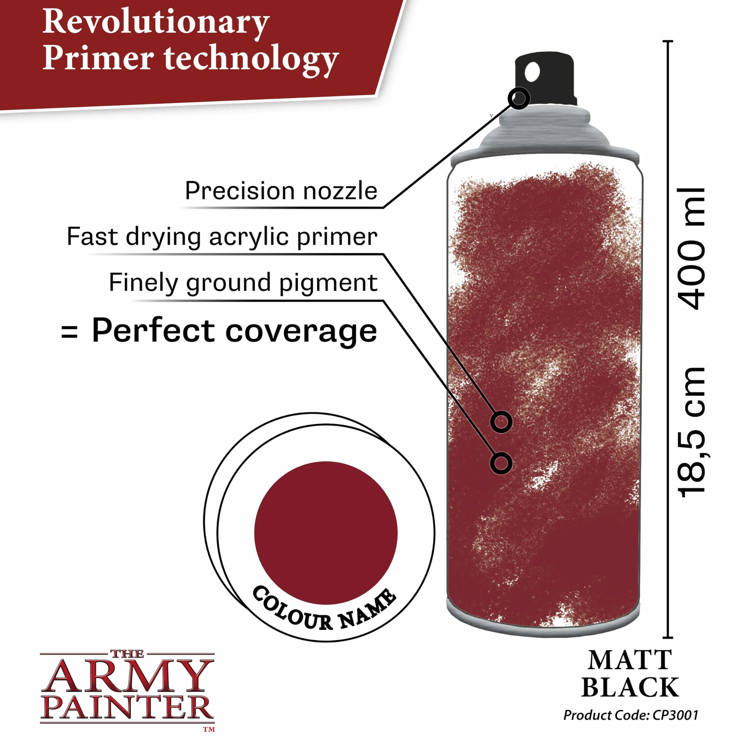 The Army Painter, Colour Primer Matt Black, 400 ml