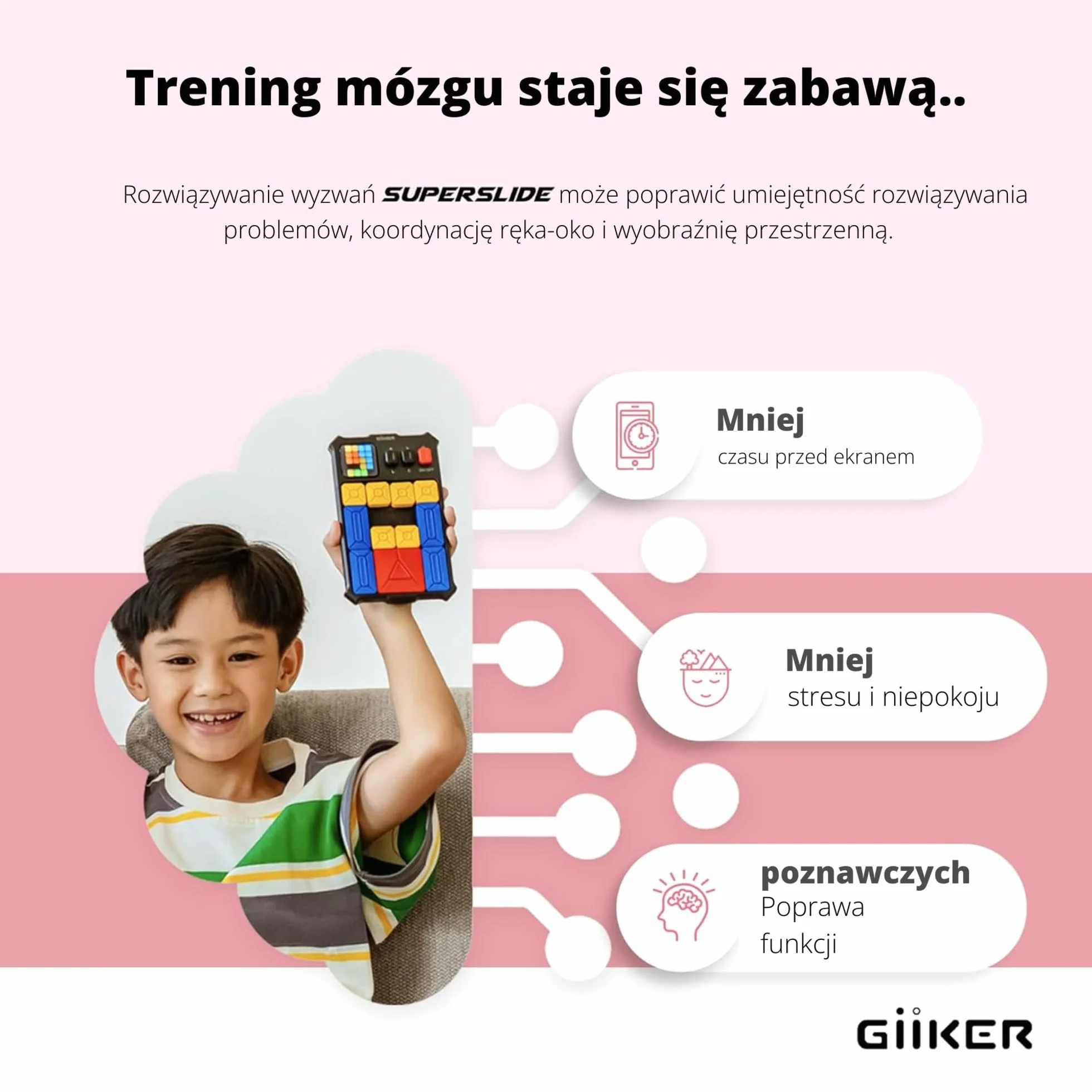 GiiKER Super Slide Puzzle Games, oryginalne puzzle 500+ wyzwań łamigłówka, zabawki dla dzieci i nastolatków, gry podróżne, prezenty urodzinowe dla chłopców i dziewcząt, zajęcia na podróże samochodowe