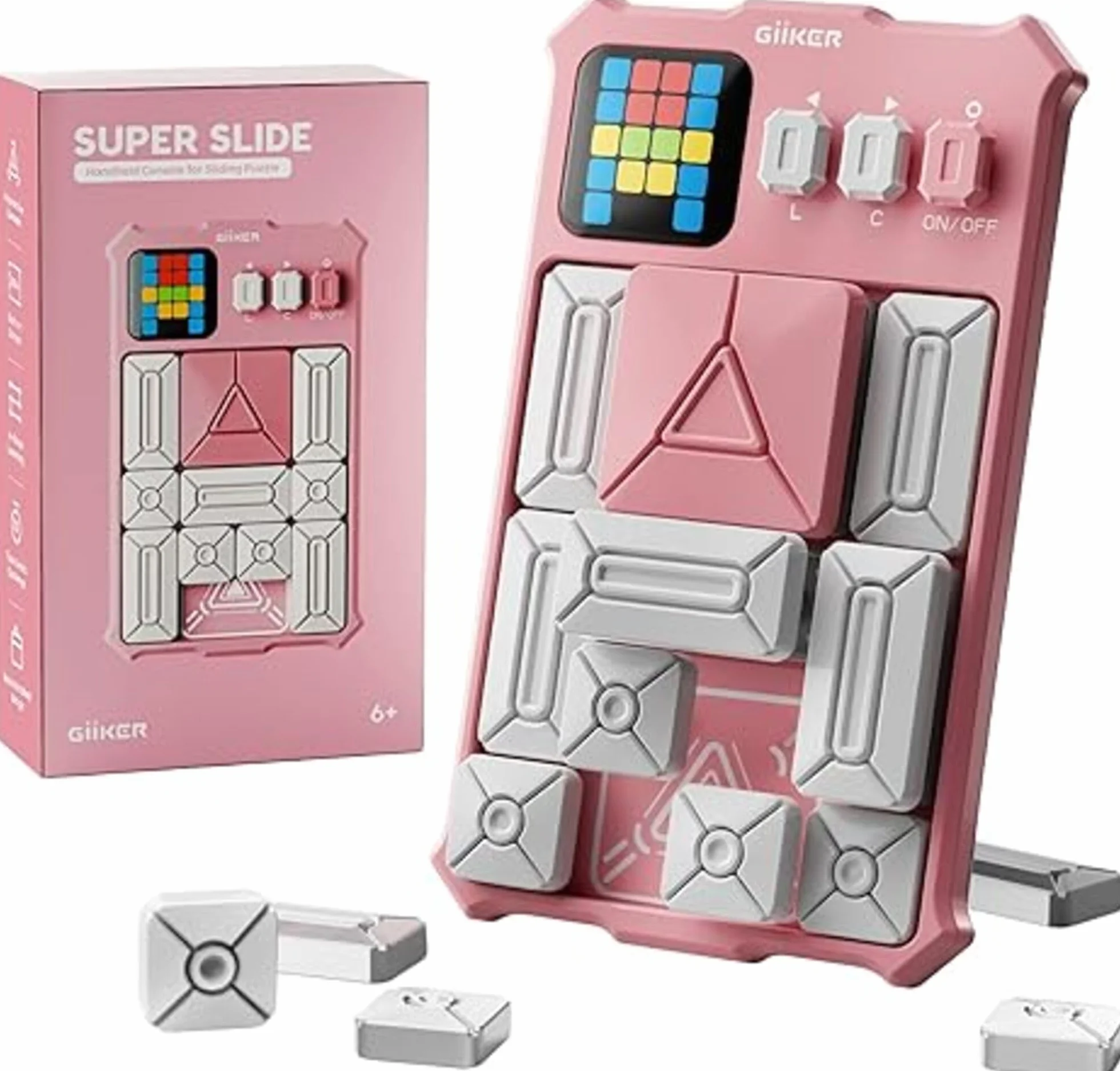 GiiKER Super Slide Puzzle Games, oryginalne puzzle 500+ wyzwań łamigłówka, zabawki dla dzieci i nastolatków, gry podróżne, prezenty urodzinowe dla chłopców i dziewcząt, zajęcia na podróże samochodowe