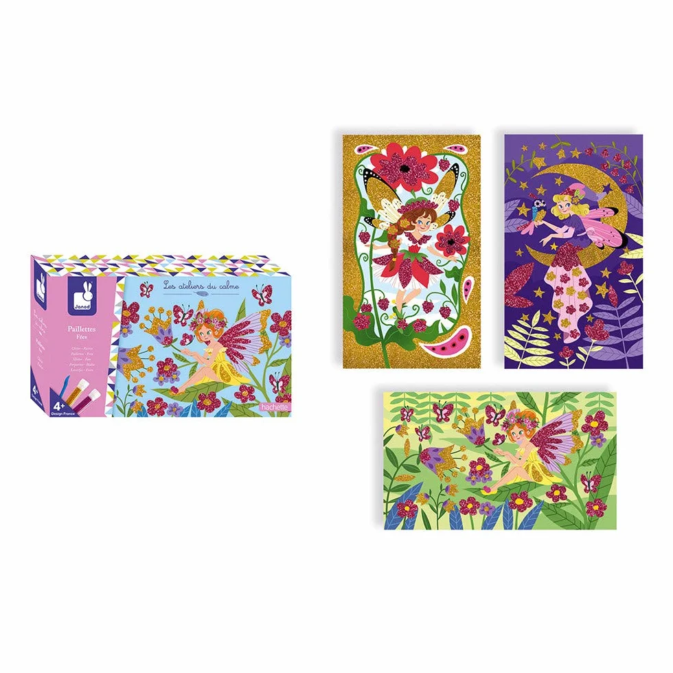 Janod - From 4 years old - Creative Kit - Fairy Glitter - Les Ateliers du Calme - Creative Leisure - Dexterity and Concentration - J07806