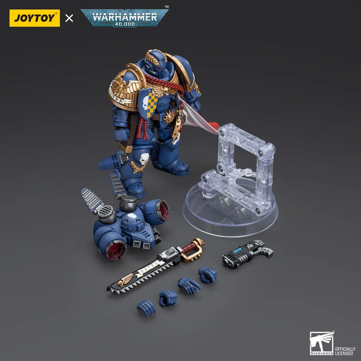 TOYVERSE JOYTOY 1/18 Figurka akcji Warhammer 40,000, kapitan ultramaryny z pakietem skokowym, model postaci ruchomych stawów, od 15 lat