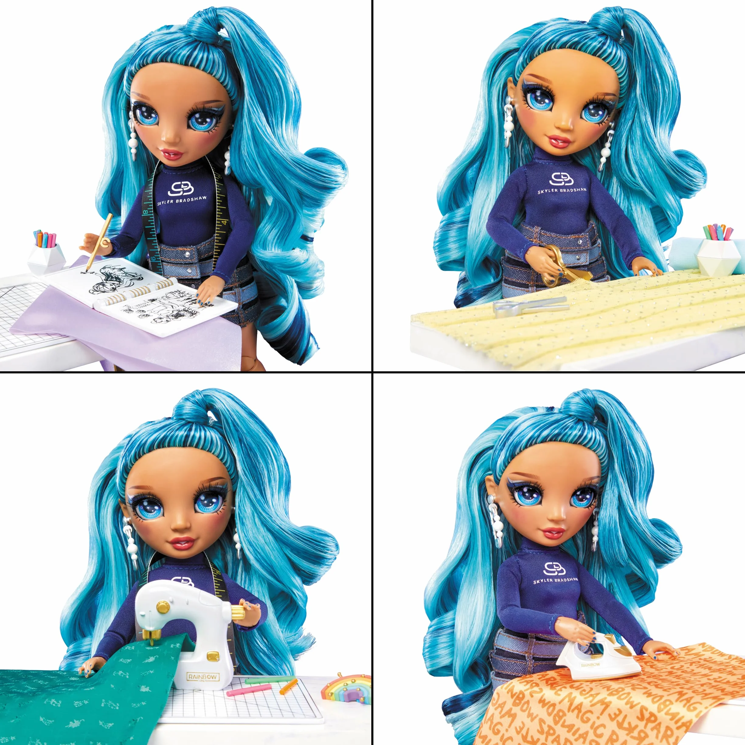 Rainbow High Dream & Design Fashion Studio Playset Zestaw Projektanta Mody z Lalką Skyler Bradshaw
