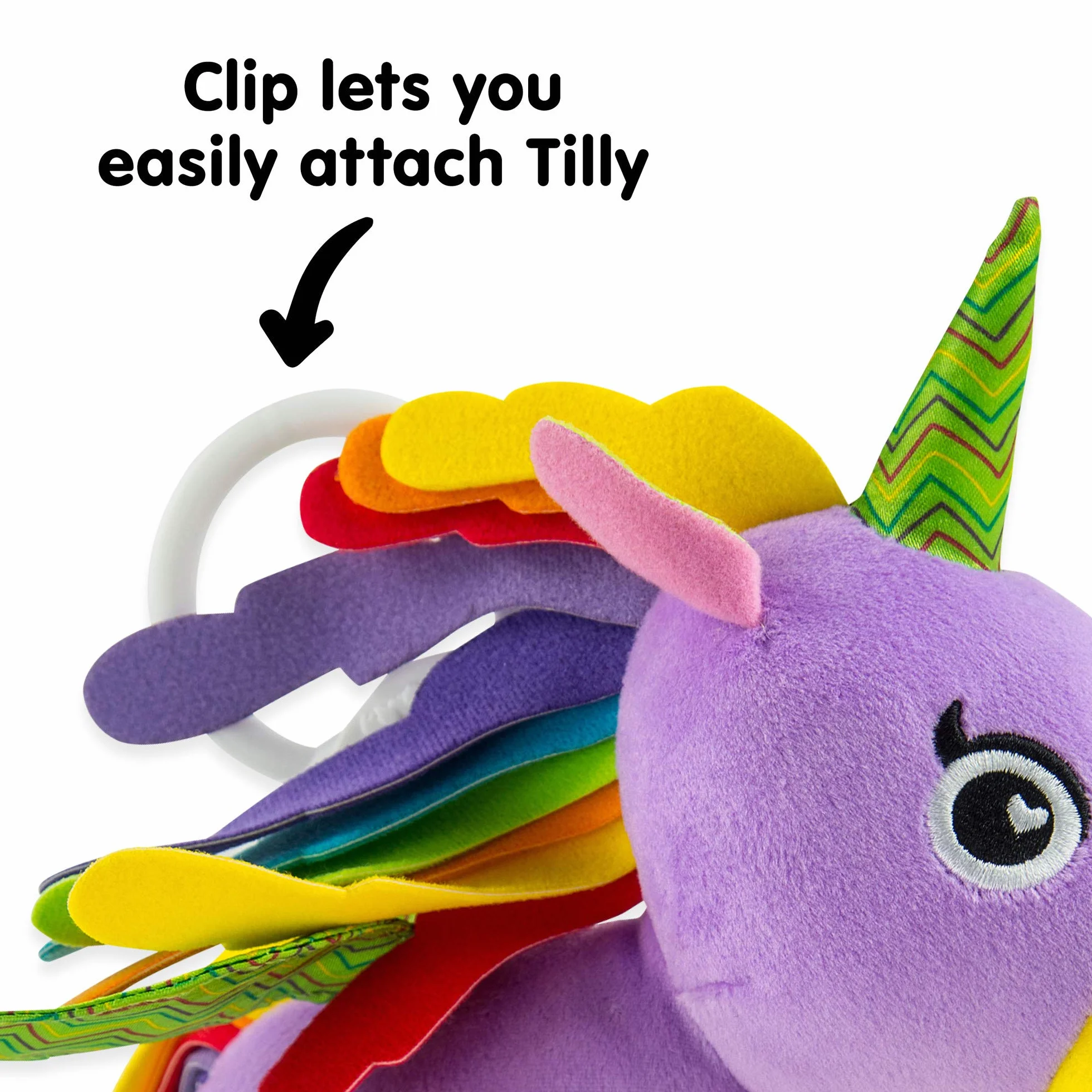 LAMAZE Тilly Twinklewings - Clip on Pram & Pushchair Newborn Baby Toy, Unicorn Toy, Sensory Toy for Babies Boys & Girls From 0-6 Months