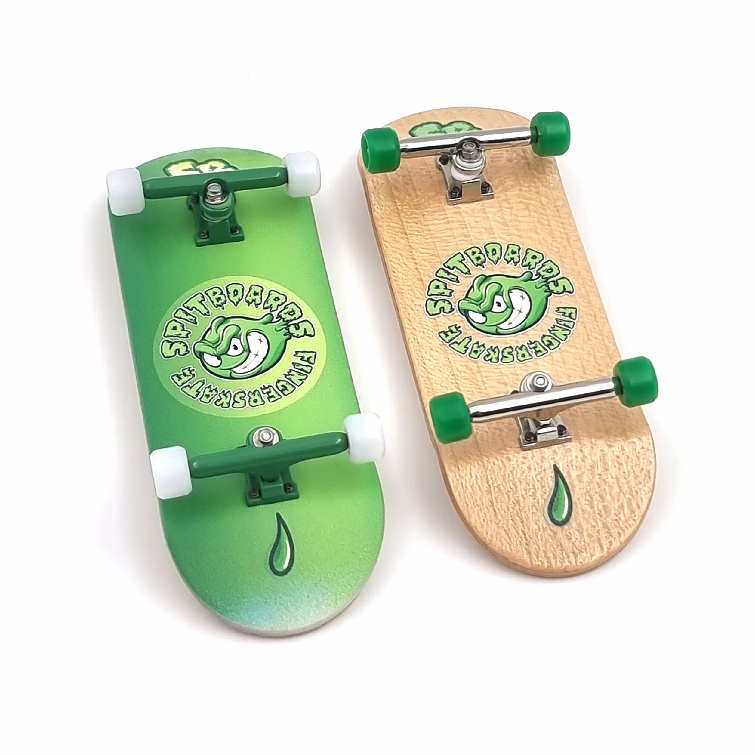 SPITBOARDS 34 mm x 96 mm Pro Fingerboard Set-Up (Complete) | Real Wood Deck | Pro Trucks with Lock-Nuts and Pro Bushings | poliuretanowe kółka Pro Wheels with Bearings | Round Emblemat (wersja