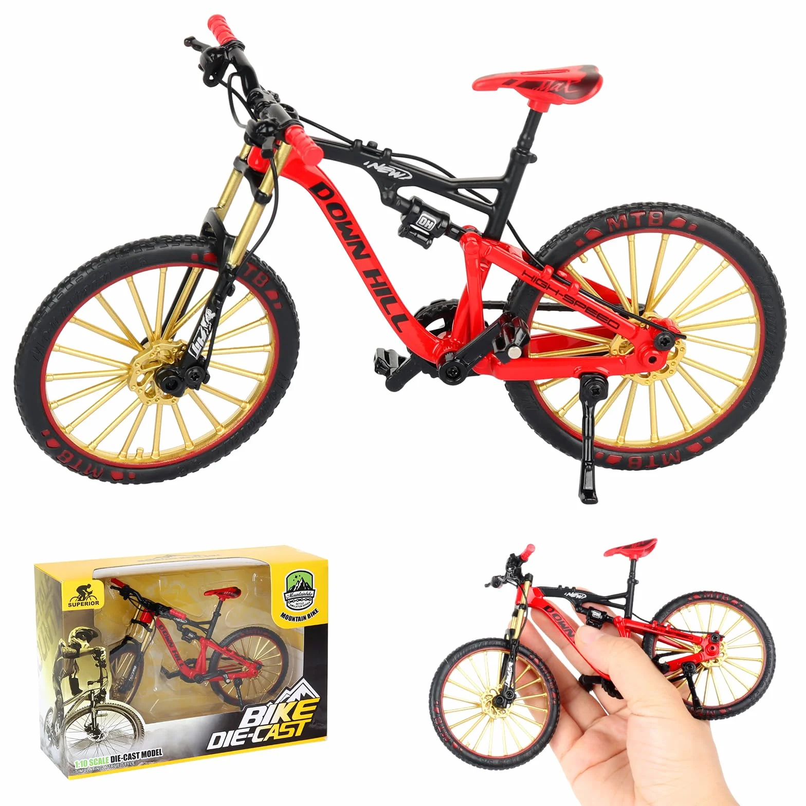 Model roweru górskiego 1:10 na palec Bend czerwony