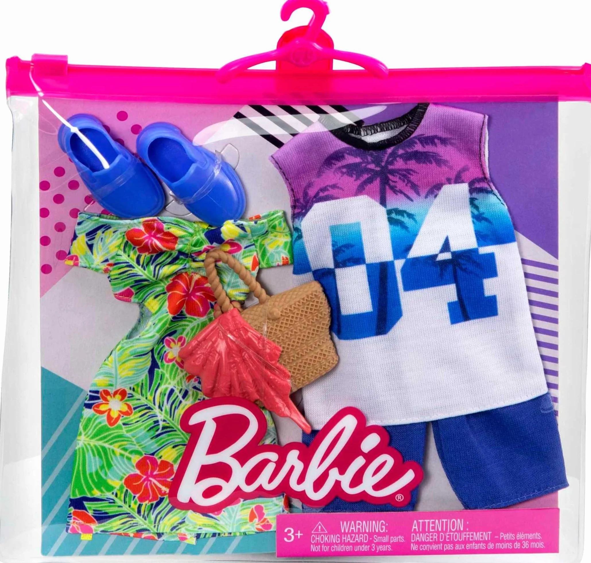 Barbie Ken Tropical Fashion Pack HBV72 Zestaw 2 strojów Tropikalna Sukienka Torba Strój kąpielowy