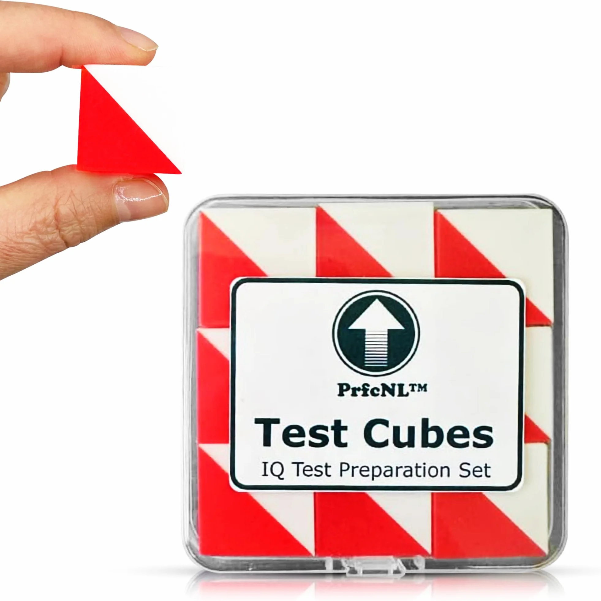 PrfcNL Kostki Testowe (Czerwone i Białe) - Badanie do Testu Konstrukcji Blokowej, Ćwicz Poznawczy Test Rozumowania Przestrzennego, 9 Kostek Kohsa, Przygotowanie Testu WAIS i WISC, Puzzle
