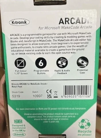 Kitronik Arcade dla MakeCode Arcade