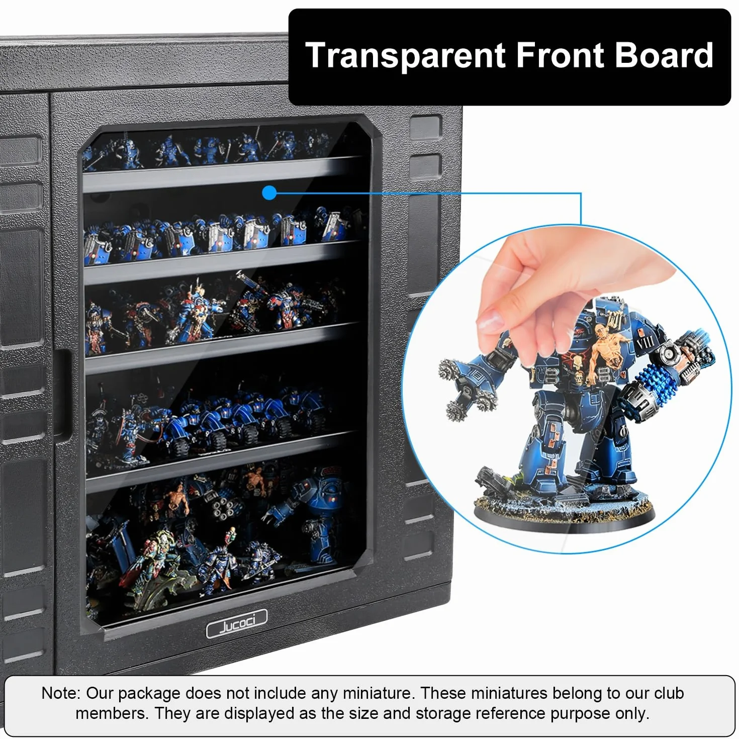 Jucoci Miniaturowe Etui do Przechowywania Miniatur Walizka Transportowa Duży Rozmiar ze Światłem
