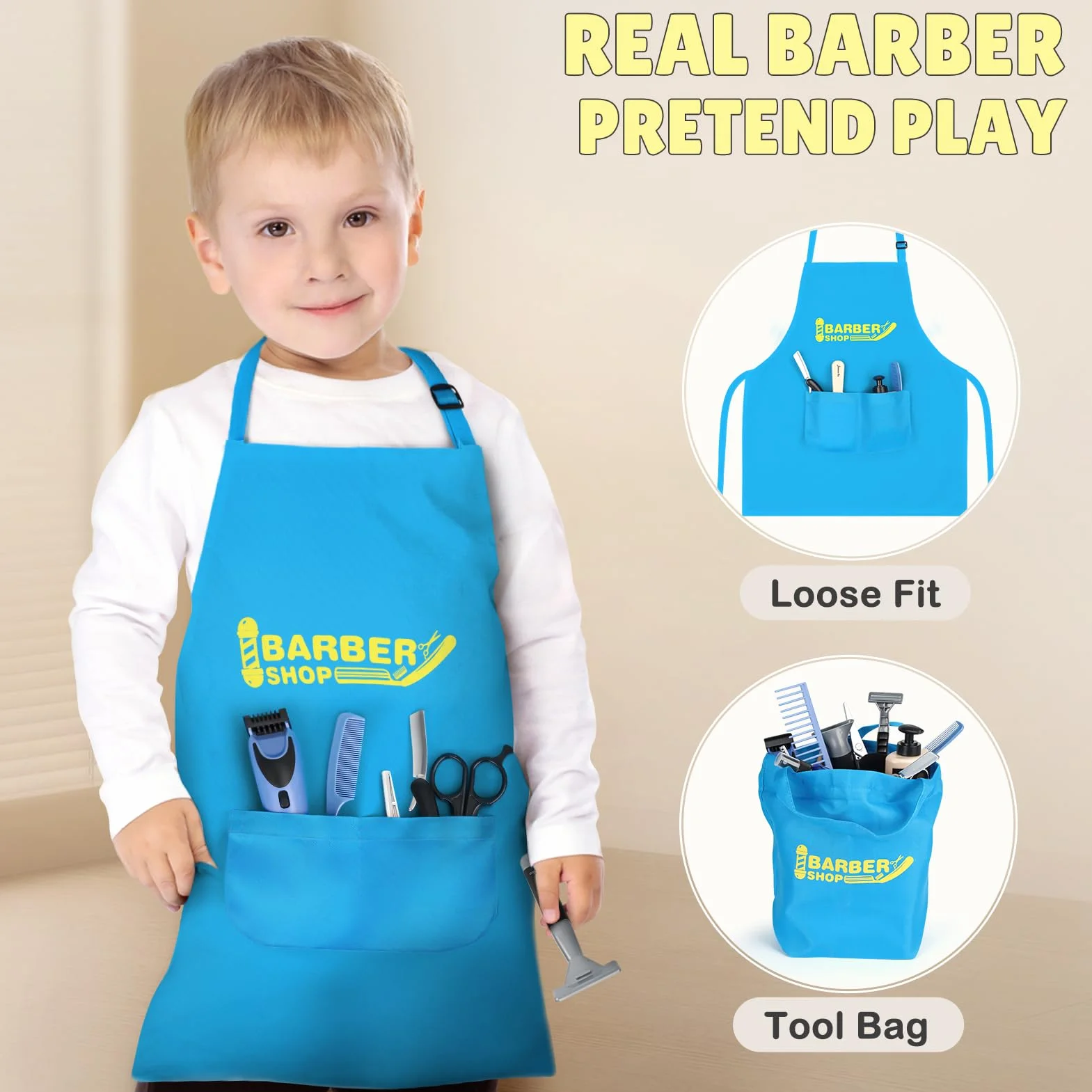 Barber Shop dla dzieci zabawki do odgrywania ról dla dzieci w wieku od 3 lat | Fryzjer do odgrywania ról dla dzieci | Zabawki edukacyjne dla chłopców w wieku 3 lat | Zestaw do zabawy dla dzieci w