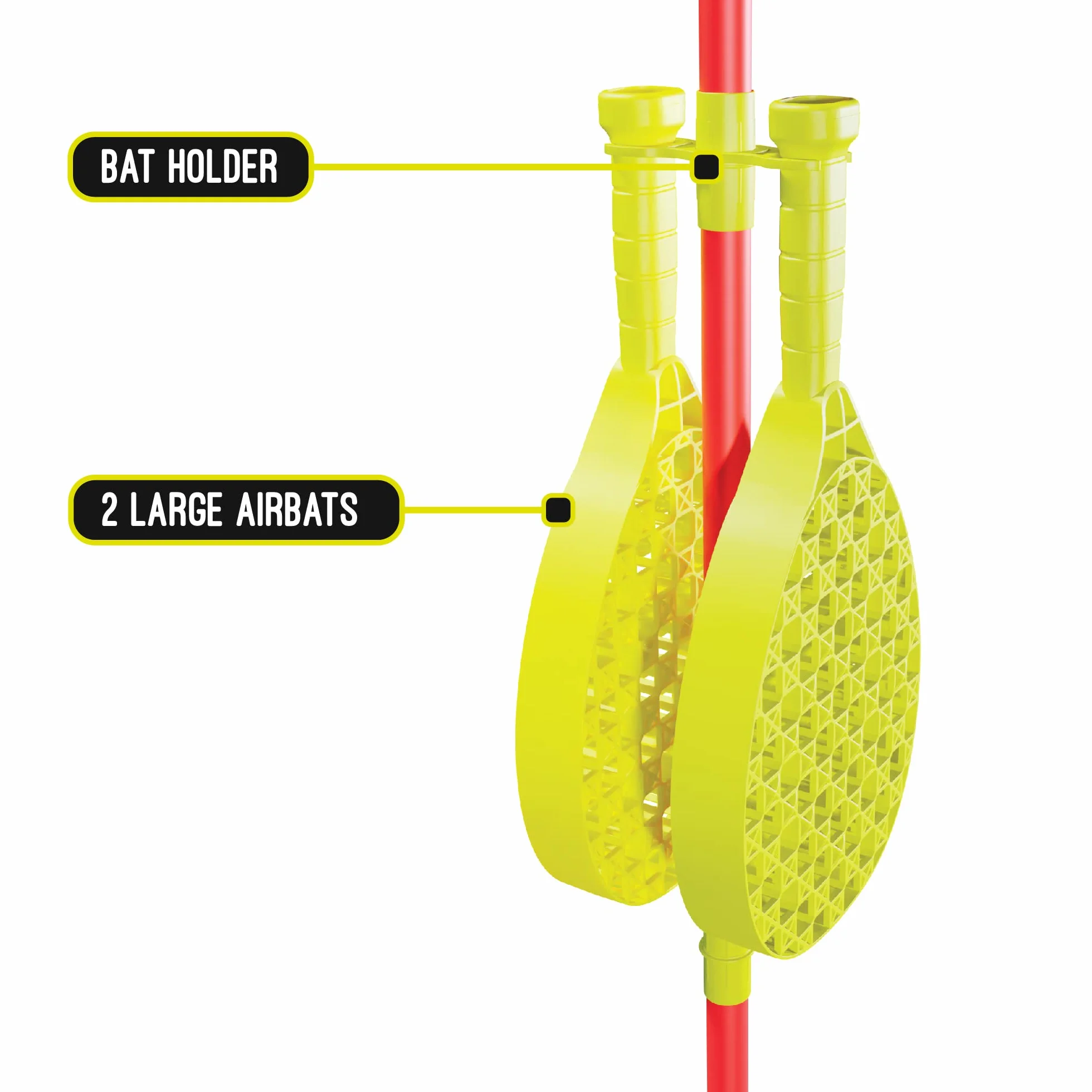 Swingball Classic Original | Czerwono-żółty | Zajęcia na świeżym powietrzu | Tradycyjny zestaw z słupkiem w ziemi | Prawdziwa piłka tenisowa i 2 kije mistrzowskie | Odpowiednia od 5 lat