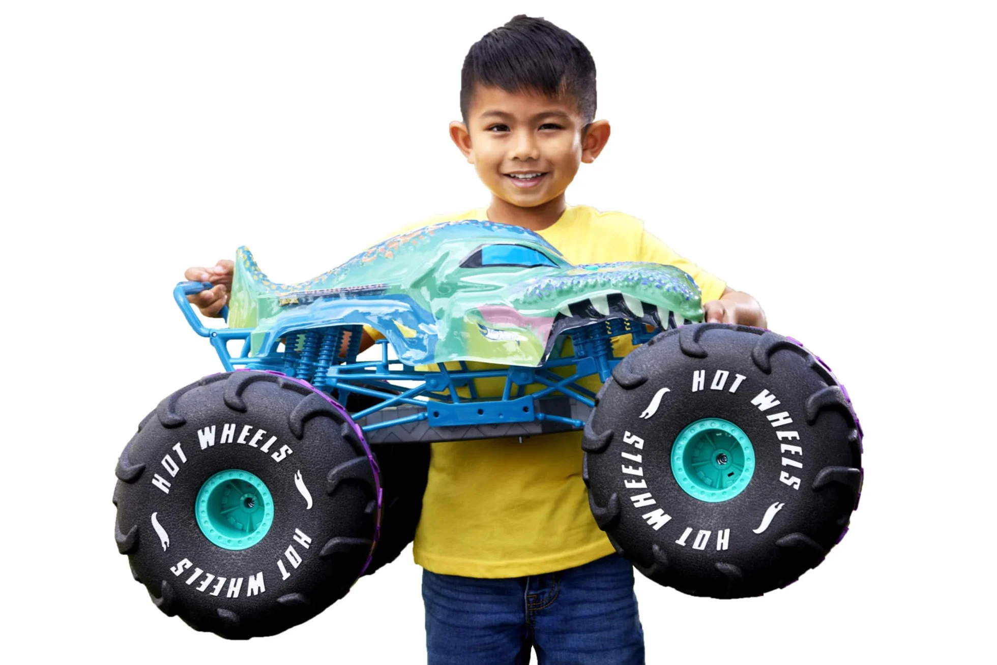 Hot Wheels Monster Trucks Zdalnie sterowany samochód, Mega-Wrex RC XL w skali 1/6, ponad 61 cm długości, HPK28