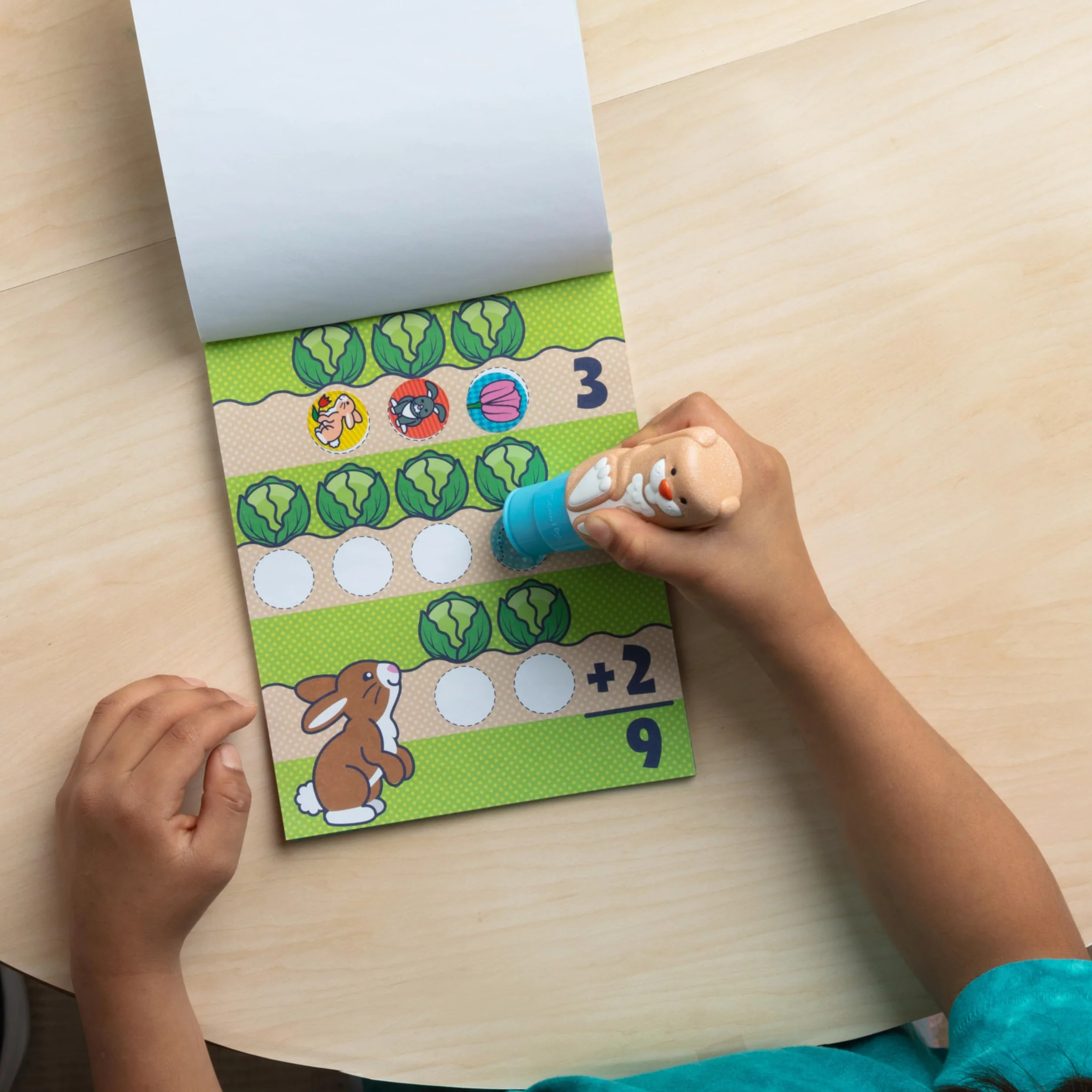 Melissa & Doug Sticker WOW stempel i podkładka do aktywności królik książka dla dzieci zabawki podróżne od 3 lat FSC