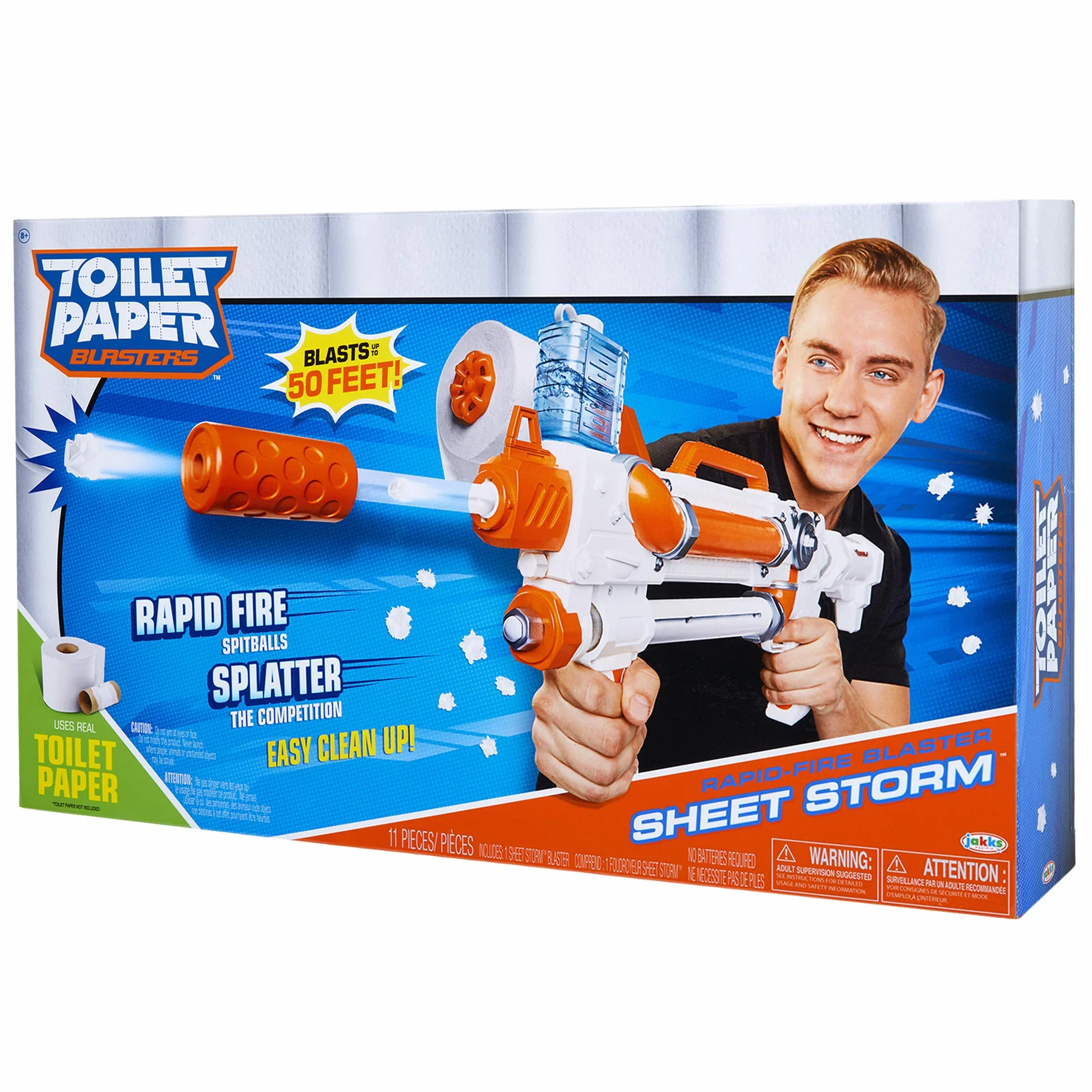 Papier toaletowy Blaster, sztorm, Toy Blaster strzela szybko ogień TP Spitballs do 15 m - wykorzystuje prawdziwy papier toaletowy! Super zabawny prezent dla dzieci, nastolatków, studentów, tatusiów,