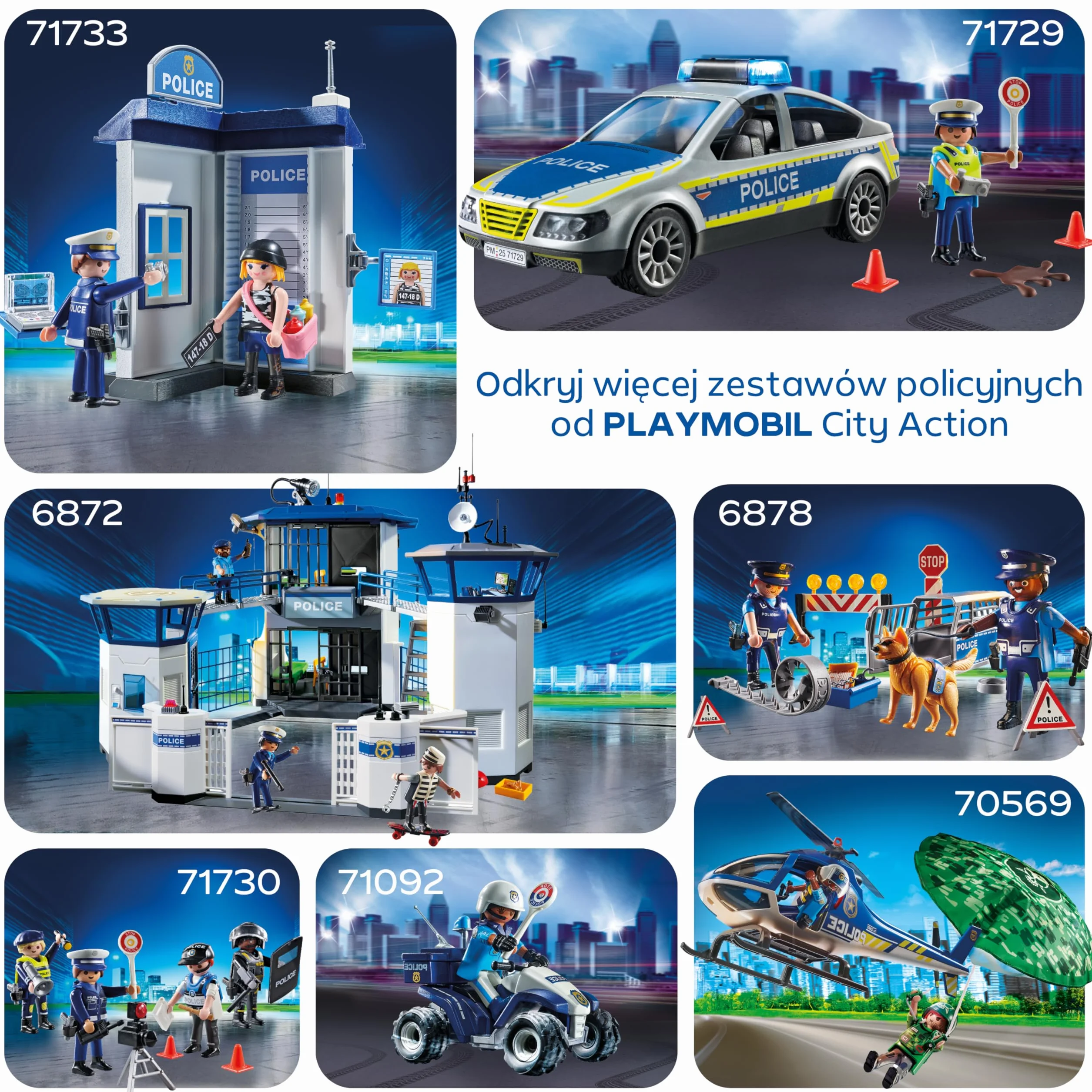 PLAYMOBIL Police Station with Investigation Room Zestaw do zabawy z figurkami, posterunek policji z pokojem przesłuchań