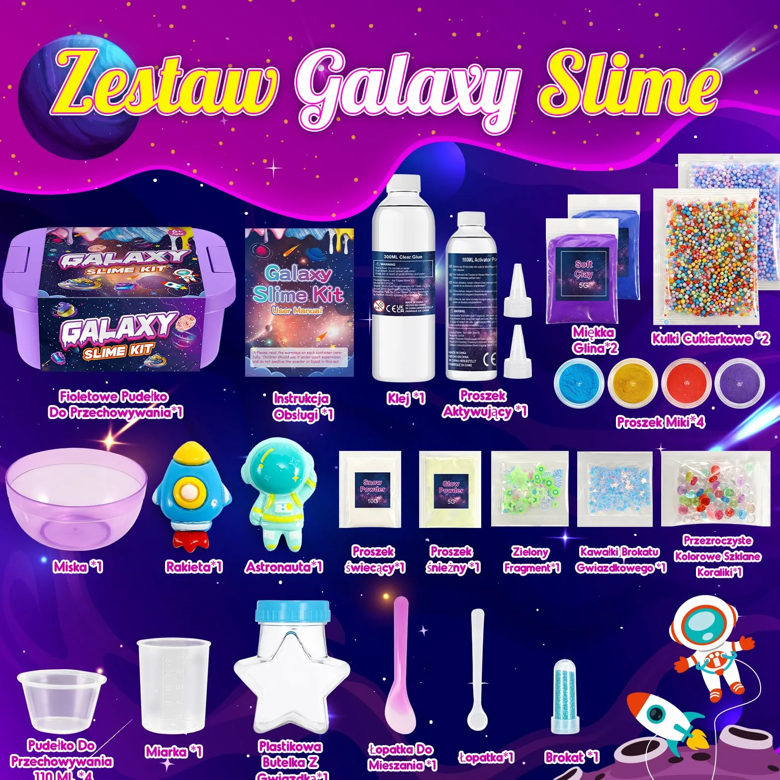 iKidiki Zrób Swój Własny Zestaw Szlamu, Prezent dla Dziewczynek 6 7 8 9 10 11 12 Lat Galaxy Slime Set Chłopiec Pomysły na Prezent Szlam Zabawki dla Dzieci Chłopcy Prezent Urodzinowy dla Dziewczynek