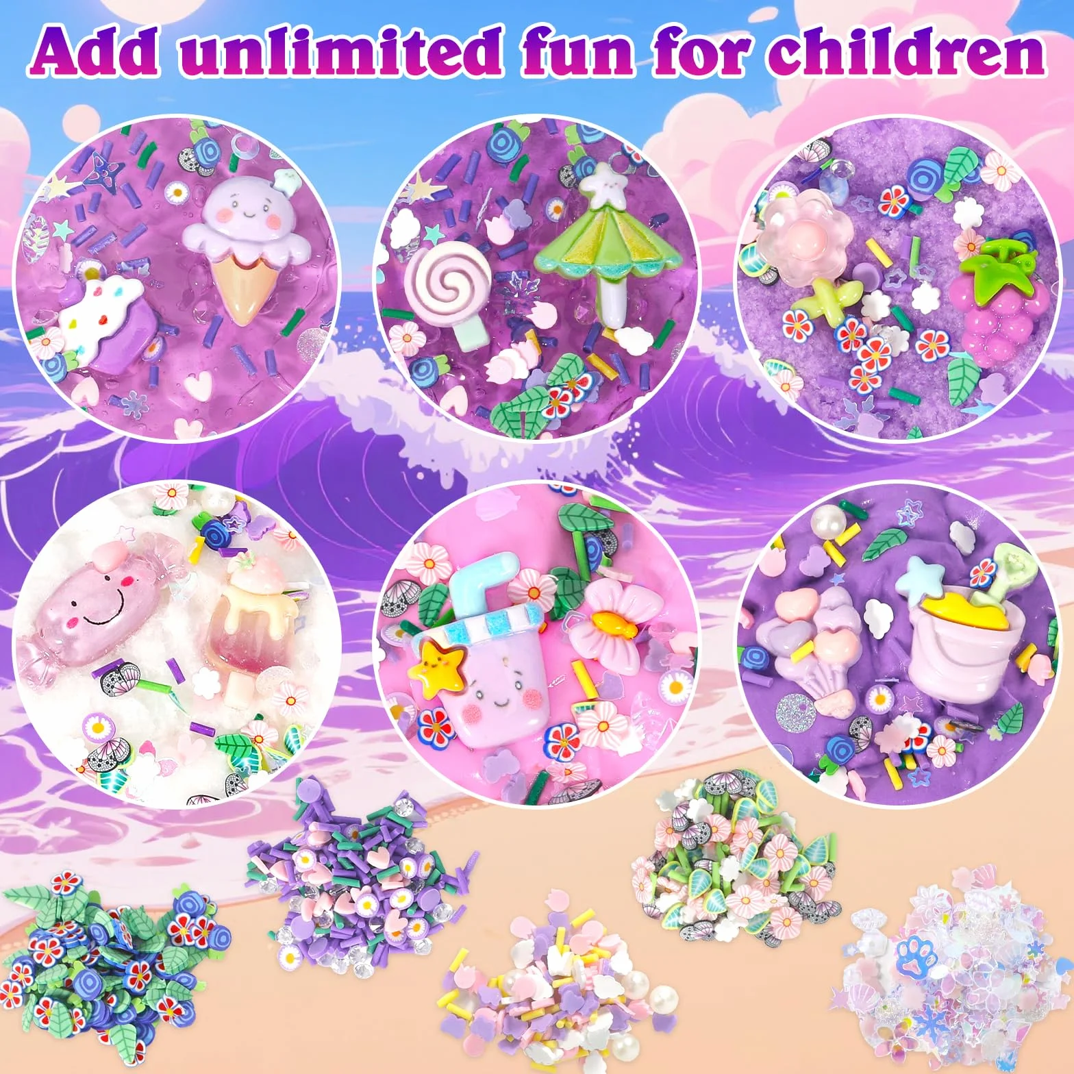 Zestaw Fluffy Slime 6 sztuk 70 ml, puszysty masło Slime, mini scented szlam dla dzieci