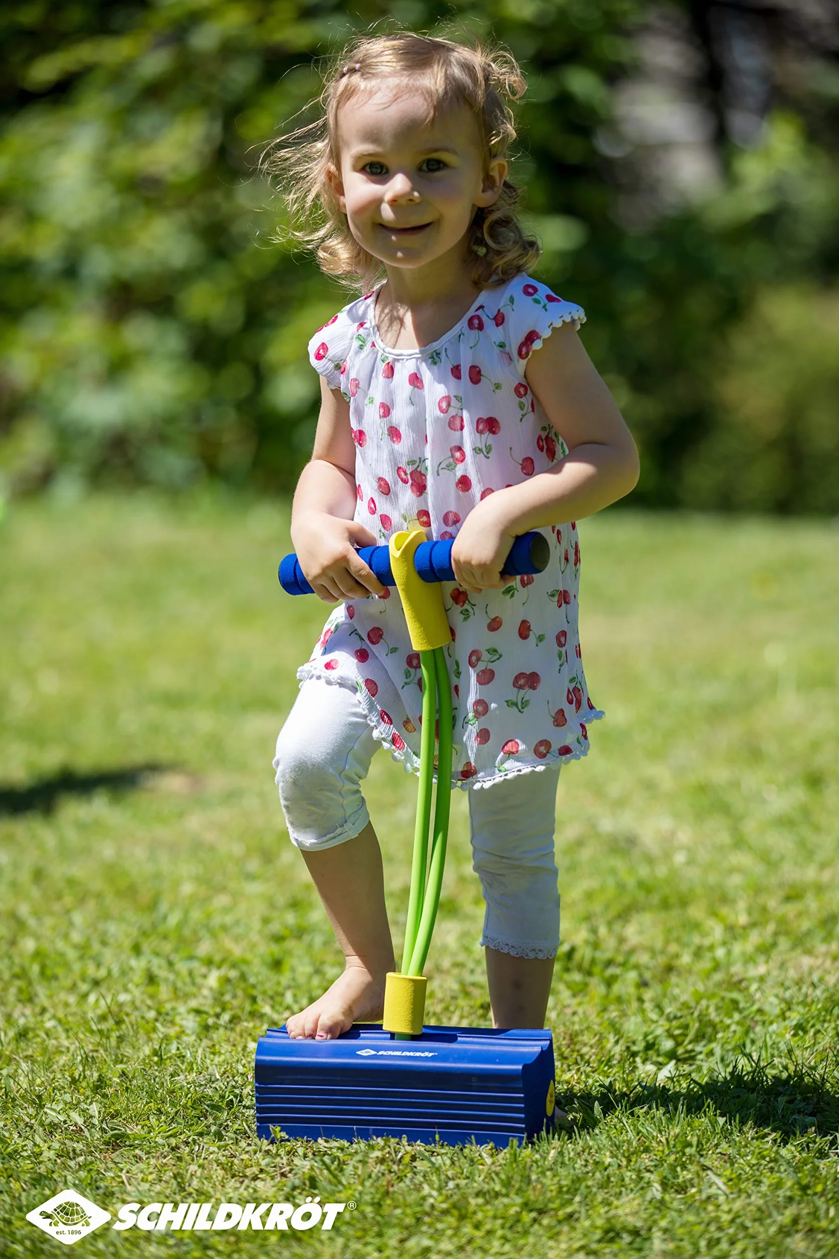 Schildkröt Fun Jumper piszczący Bungee Jumper z pianki z miękkimi uchwytami dla dzieci od 3 lat