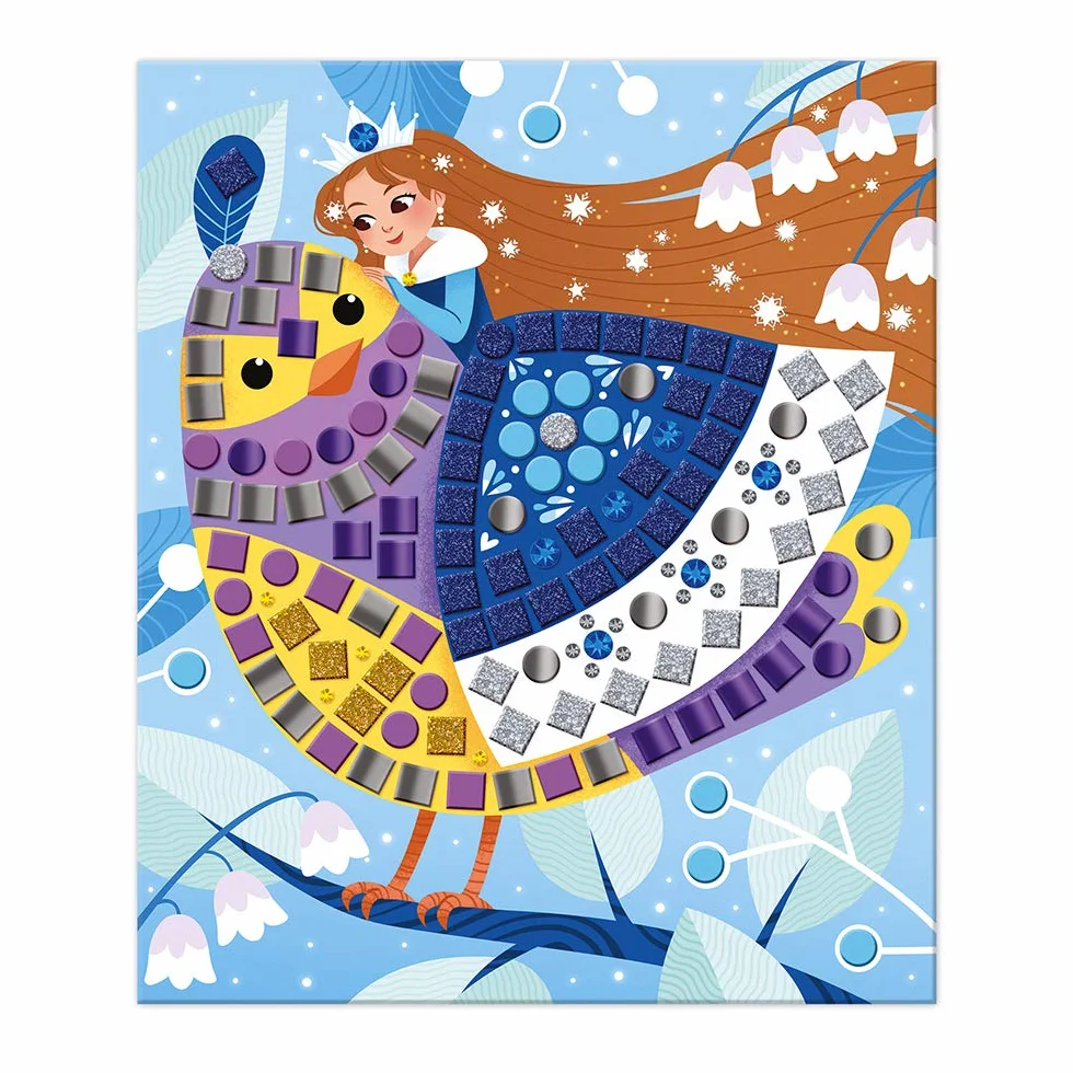 Janod - Princesses and Fairies Mosaics Set - Les Ateliers Du Calme - Kid'S Creative Leisure Kit - Teaches Fine Motor Skills and Concentration - Ages 5 and Up, J07962