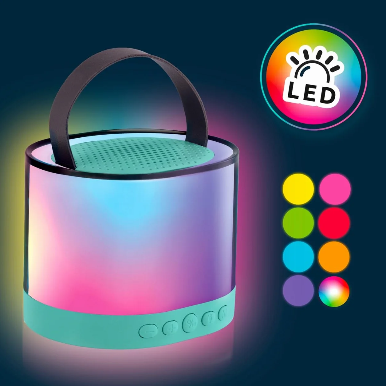 Canal Toys Stacja do karaoke Bluetooth z 2 bezprzewodowymi mikrofonami i efektami głosowymi, przenośny głośnik LED, 4 efekty głosowe, regulacja głośności i echo, kompatybilna z kartami SD