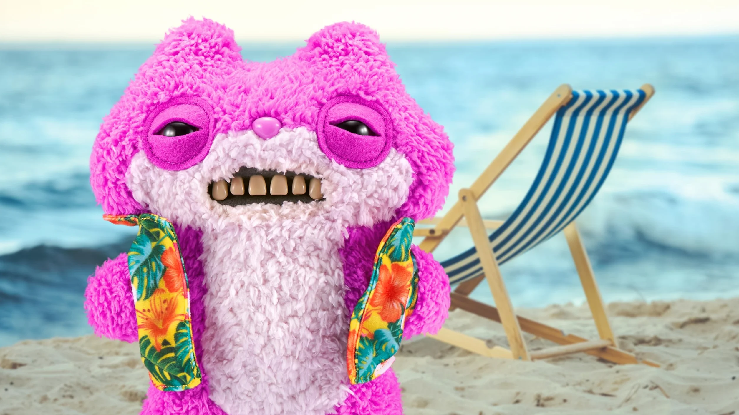 Fuggler Vacay Vibes od ZURU, zabawny brzydki potwór, pluszowy, kolekcjonerski, zabawka (szkicowa wiewiórka - różowy)