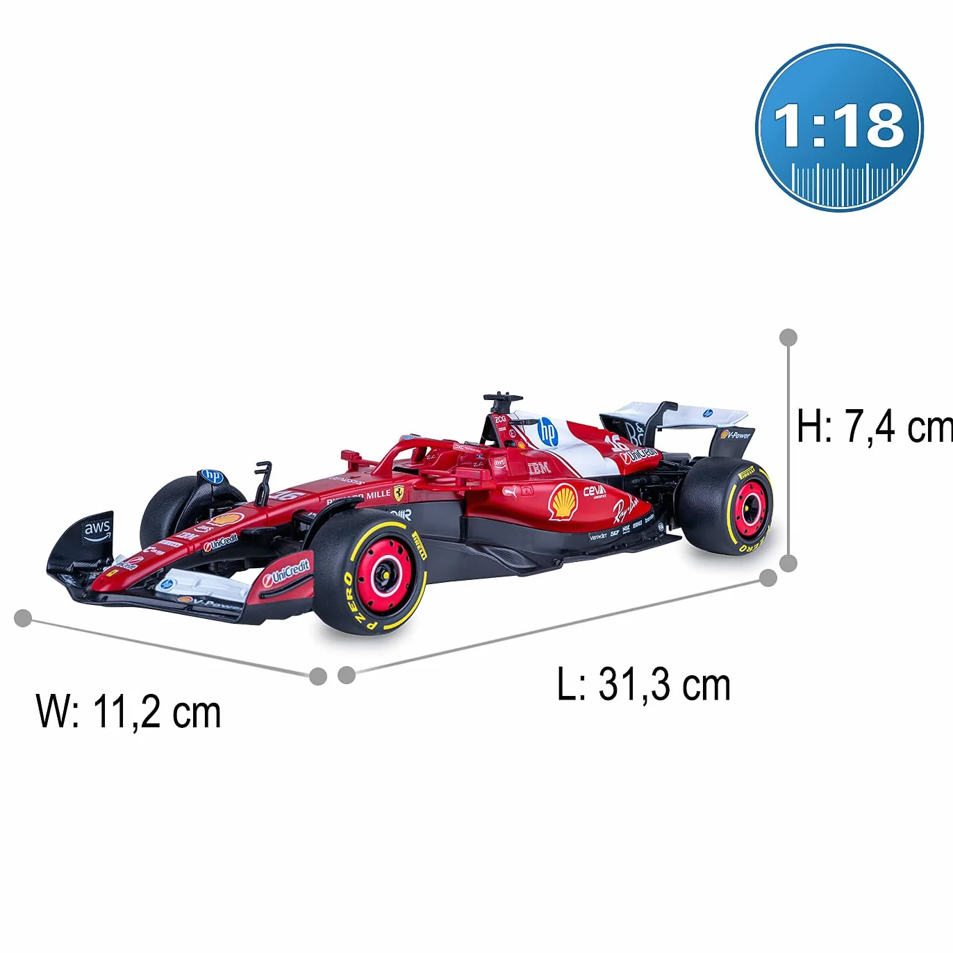 JAMARA Ferrari SF-25 1:18 czerwony 2,4 GHz zdalnie sterowany samochód RC