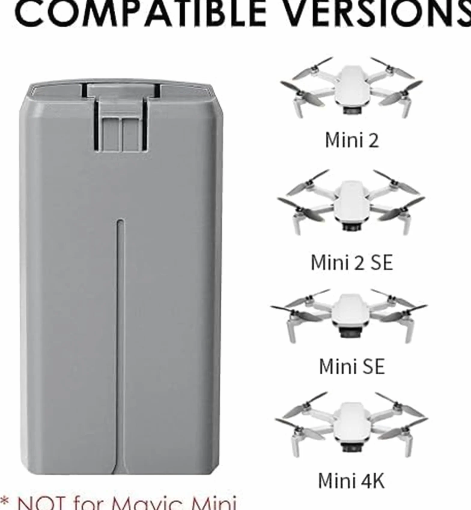 BWX161 Zastępcza bateria lotnicza Inteligentna dla DJI Mini 2/ SE/ 4K/ 2 SE Seria lotnicza Inteligentna (7.7V 17.32Wh)
