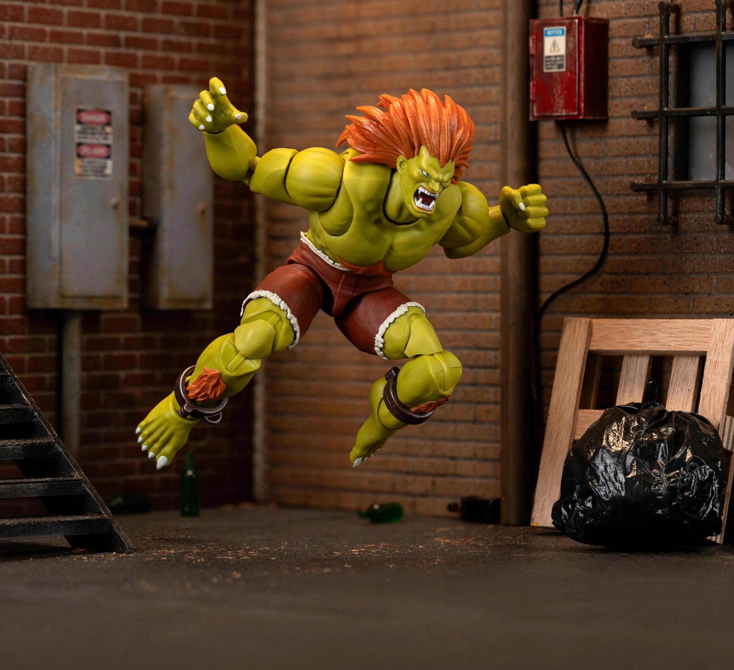 Jada Toys Street Fighter figurka Blanka (19 cm) - ruchoma figurka kolekcjonerska i akcji z Street Fighter 2: The Final Challengers, z alternatywną głową, rękami i akcesoriami, od 13 lat