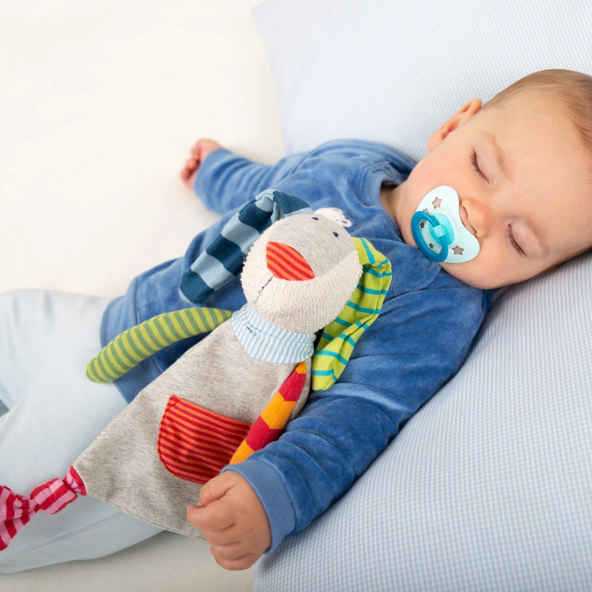 Sigikid 41274 koc, królik, Mädchen und Jungen, zabawka dla niemowląt, zalecana od urodzenia, wielokolorowa