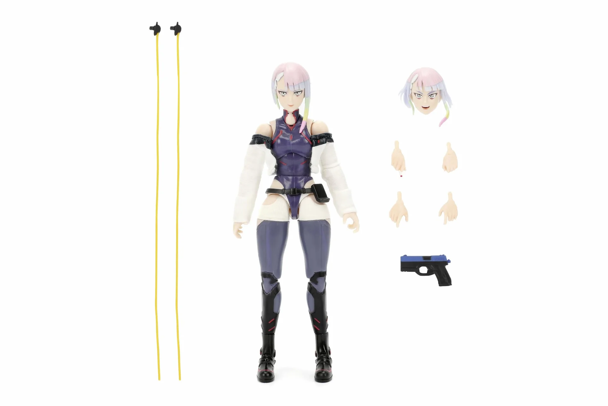 Jada Toys Cyberpunk Edgerunner figurka Lucy (14 cm) – ruchoma figurka kolekcjonerska i akcji z alternatywną głową, rękami i akcesoriami, dla fanów i kolekcjonerów od 15 lat