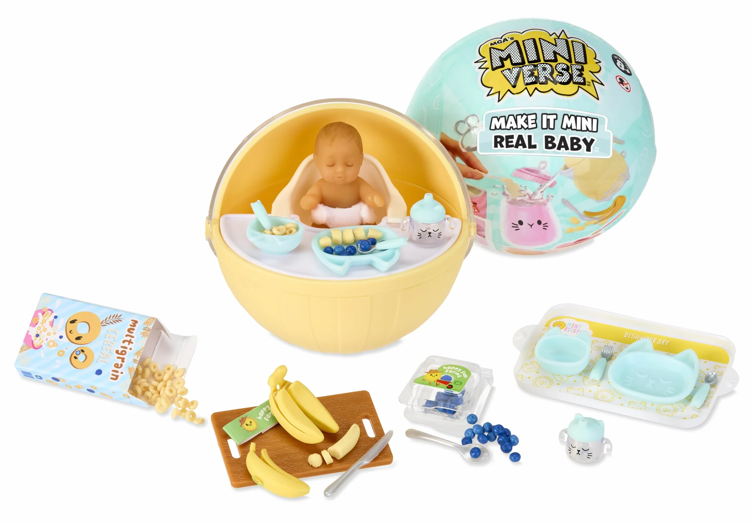 MGA’s Miniverse – Make It Mini Baby – Mini Opakowaniach. Komplet to Kreatywna Zabawa DIY z Miniaturkami: Jedzeniem, Butelkami i Akcesoriami dla Niemowląt. NIEJADALNE. Dla Dzieci od 8 Roku Życia