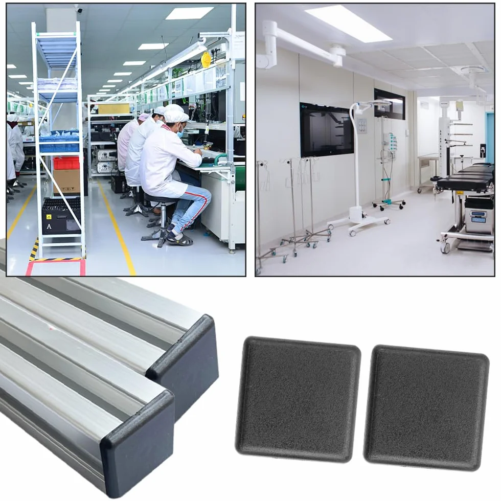 40 sztuk zaślepek profilu aluminiowego 30 x 30, zaślepki z profilu aluminiowego, etui ochronne z tworzywa sztucznego do profili aluminiowych 3030, norma europejska, przemysłowe profile aluminiowe,