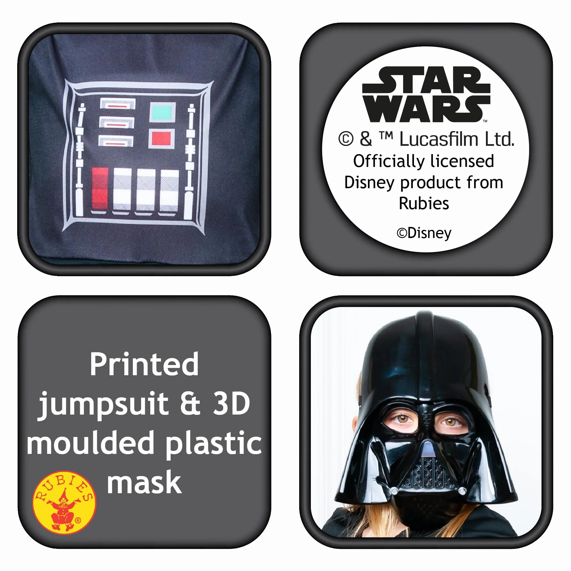 Rubie's Official Disney Star Wars Darth Vader Klasyczny Kostium dla Dzieci