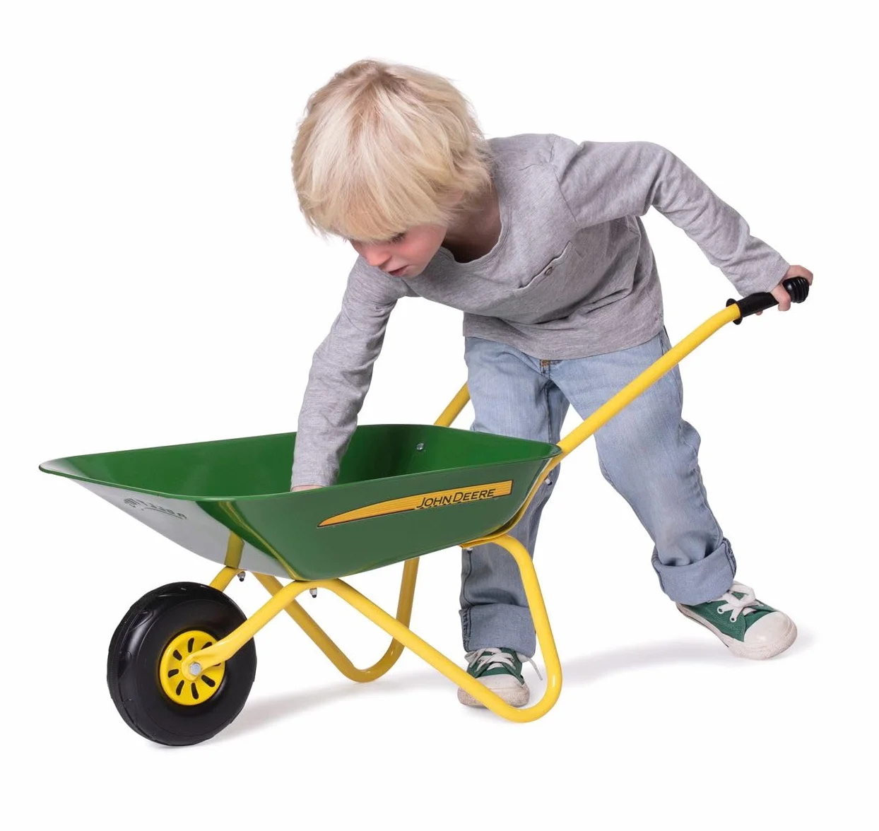Rollytoys John Deere 271986 taczka dziecięca (taczka; metalowa miska; uchwyty z tworzywa sztucznego; dzieci od 2,5 lat) 271986, zielona