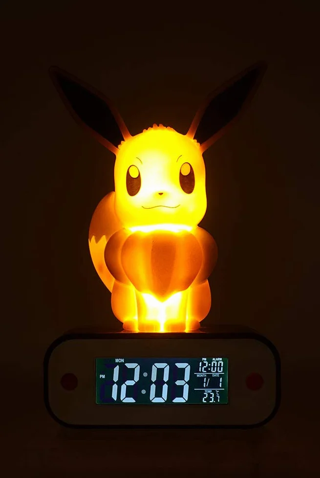 Teknofun Eevee Reloj Despertador Lampara Led Pokemon