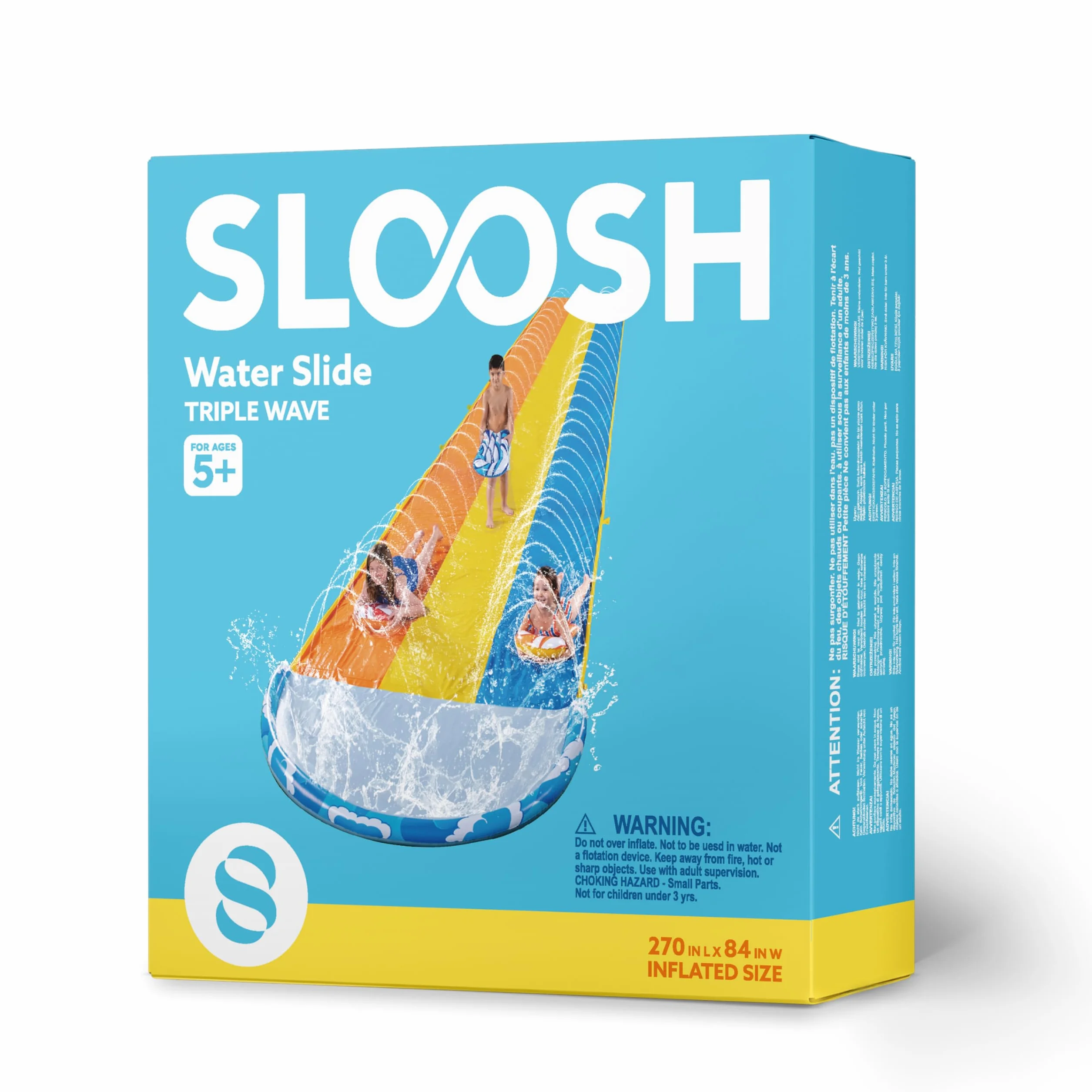 Sloosh 60 m x 220 cm, fale, potrójna zjeżdżalnia wodna