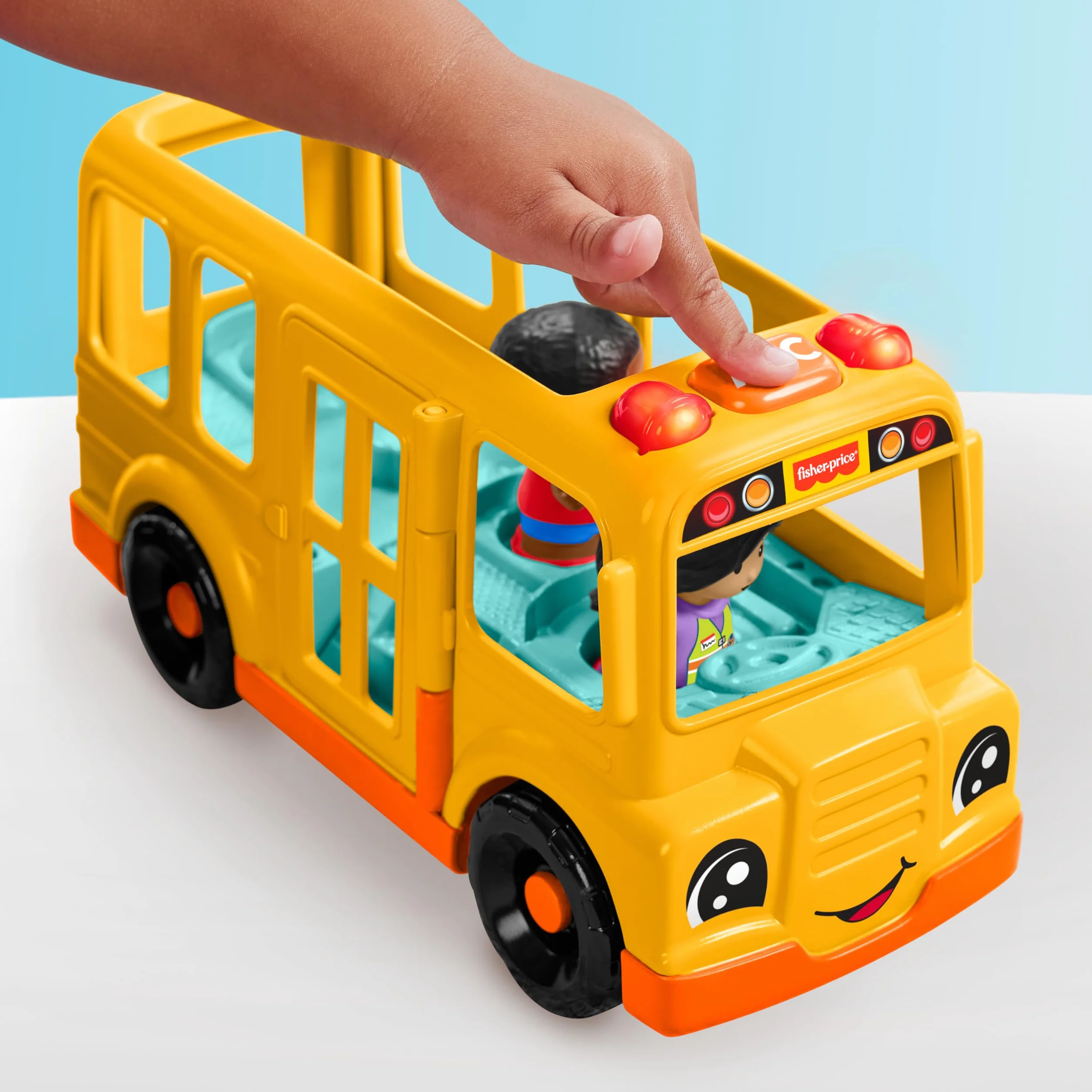 Fisher-Price Little People muzyczny pojazd szkolny z 2 figurkami, dla dzieci od 1 roku, wersja wielojęzyczna, HYT03