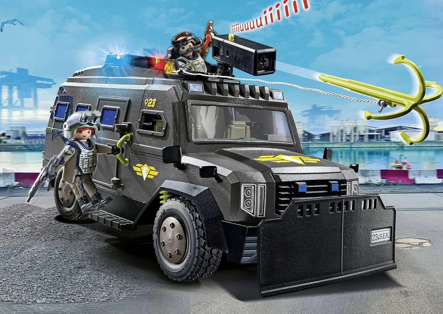 PLAYMOBIL 71144 City Action Pojazd terenowy jednostki specjalnej, nowoczesny pojazd terenowy do akcji specjalnych ze światłem i dźwiękiem, od 5 lat