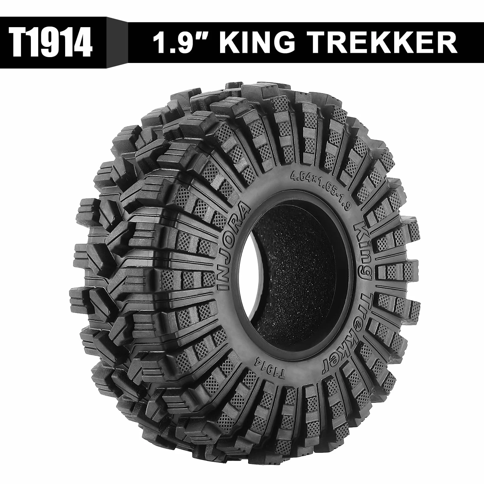 INJORA Opony 1.9 All Terrain King Trekker S5 do TRX4 SCX10 1/10 RC Crawler Upgrade (118 * 42mm)
