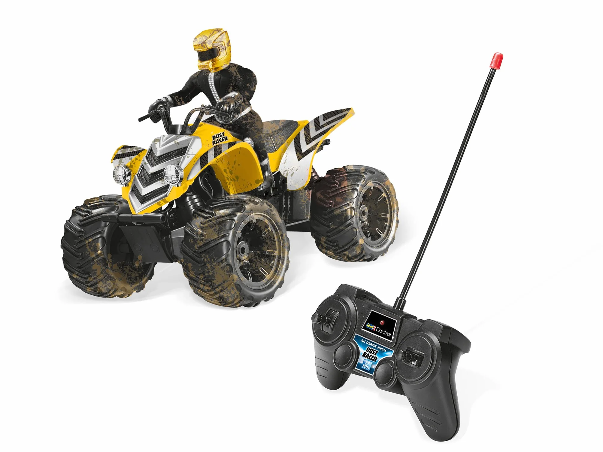 Revell Control Quadbike New Dust Racer I skala 1:10, idealny dla entuzjastów wyścigów od 8 lat, duże opony, zdalne sterowanie MHz, do użytku wewnątrz i na zewnątrz, zdalnie sterowany quad