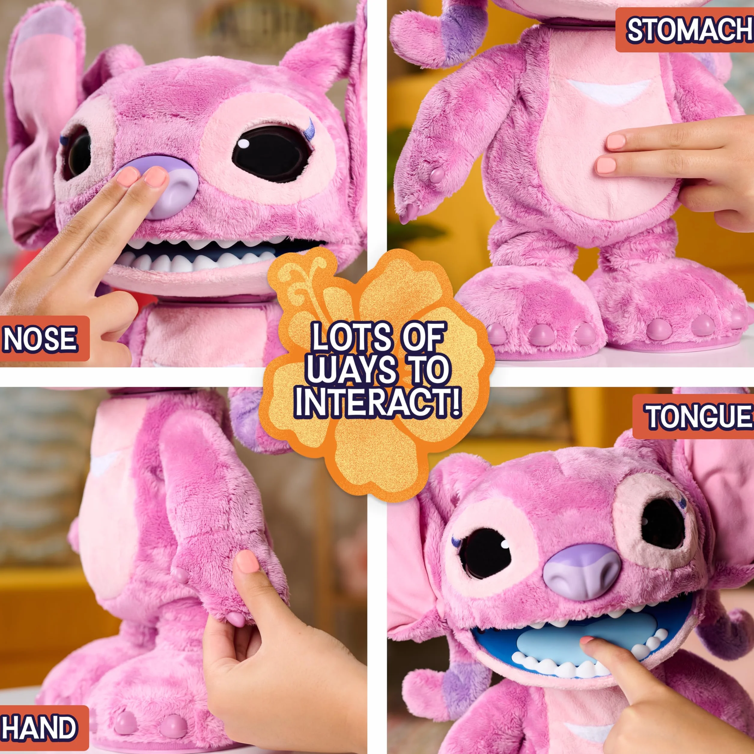 Disney Stitch Ultimate Angel Interactive 17" Plush Toy, 100+ Sounds & Reactions, Moves Like a Real-Life Angel, Toy for Fans, Girls, Kids, 3 and Up by Just Play