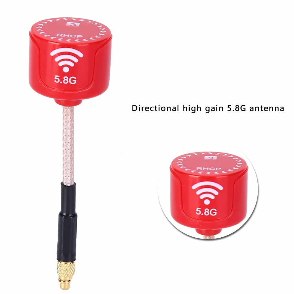 Antena o wysokim wzmocnieniu 5,8 GHz 3dBi LHCP do drona wyścigowego FPV RC części akcesoria czerwona (MMCX prosta)