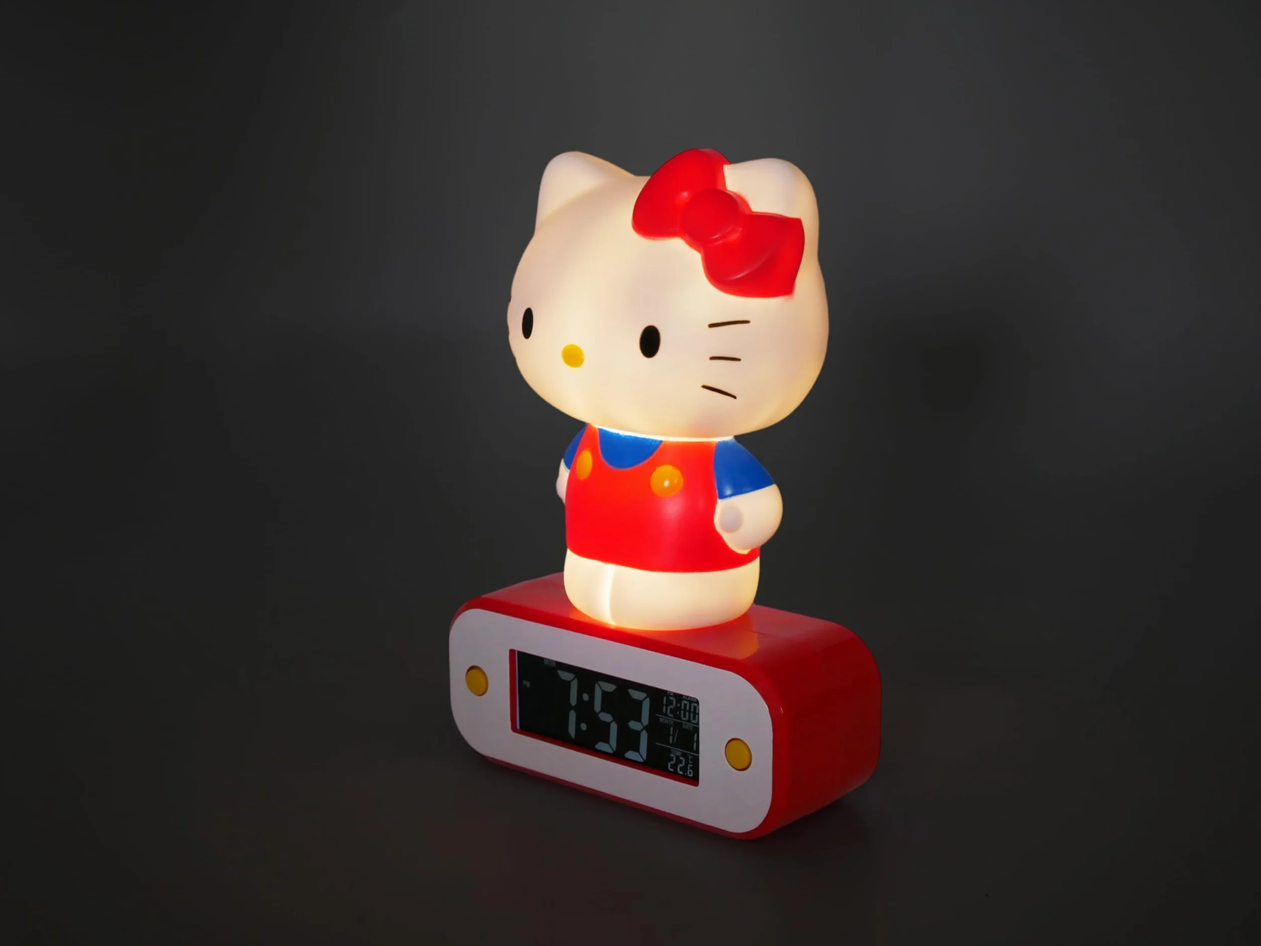 TEKNOFUN Świecący budzik z figurką 3D, winyl, czerwony, 10