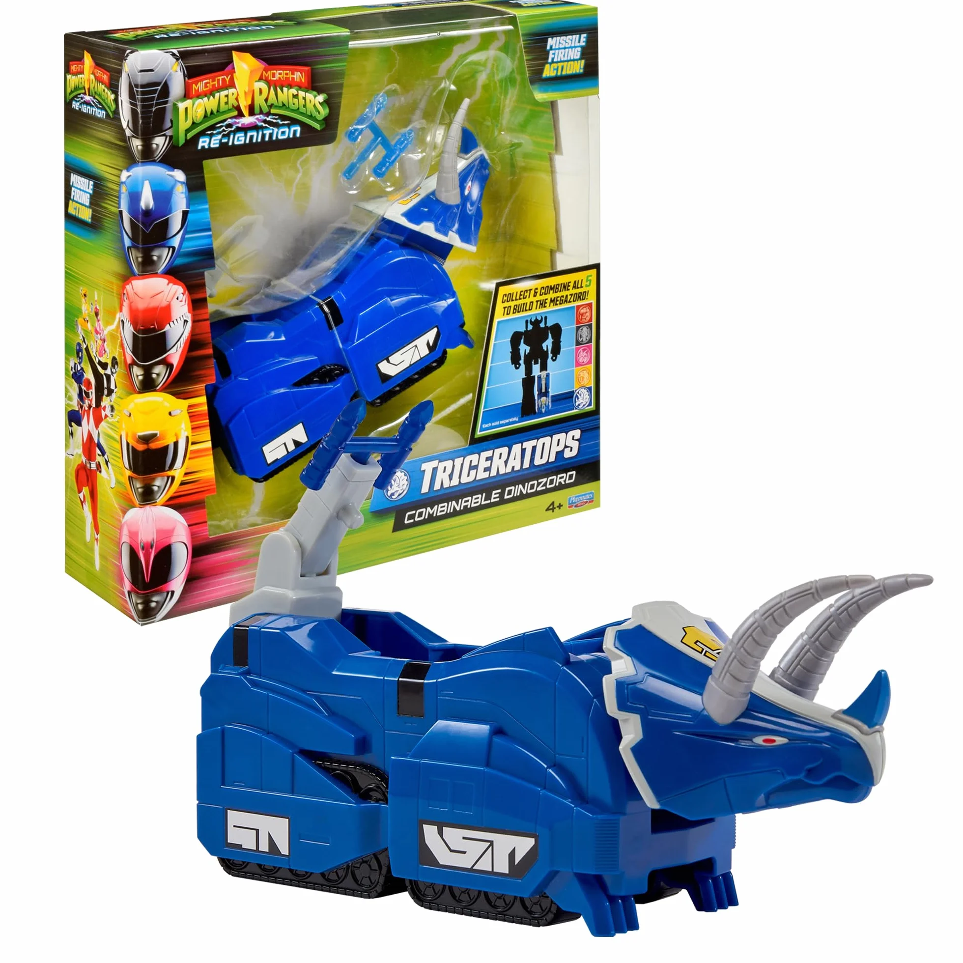 Power Rangers - Kolekcja Megazord, przegubowe Zords, Figurka, 20 cm, model Triceratops Dinozord, dla dzieci od 4 lat, PWG051